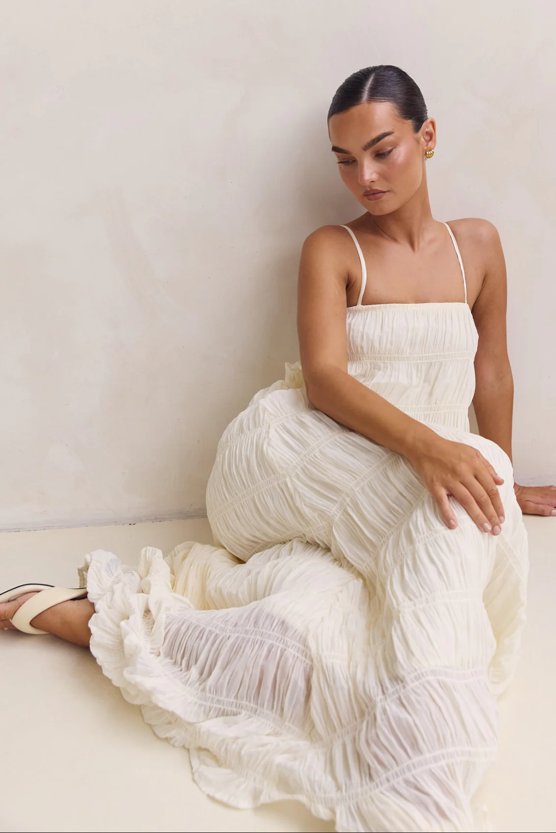 Alina Maxi Dress (Cream) - Image 2