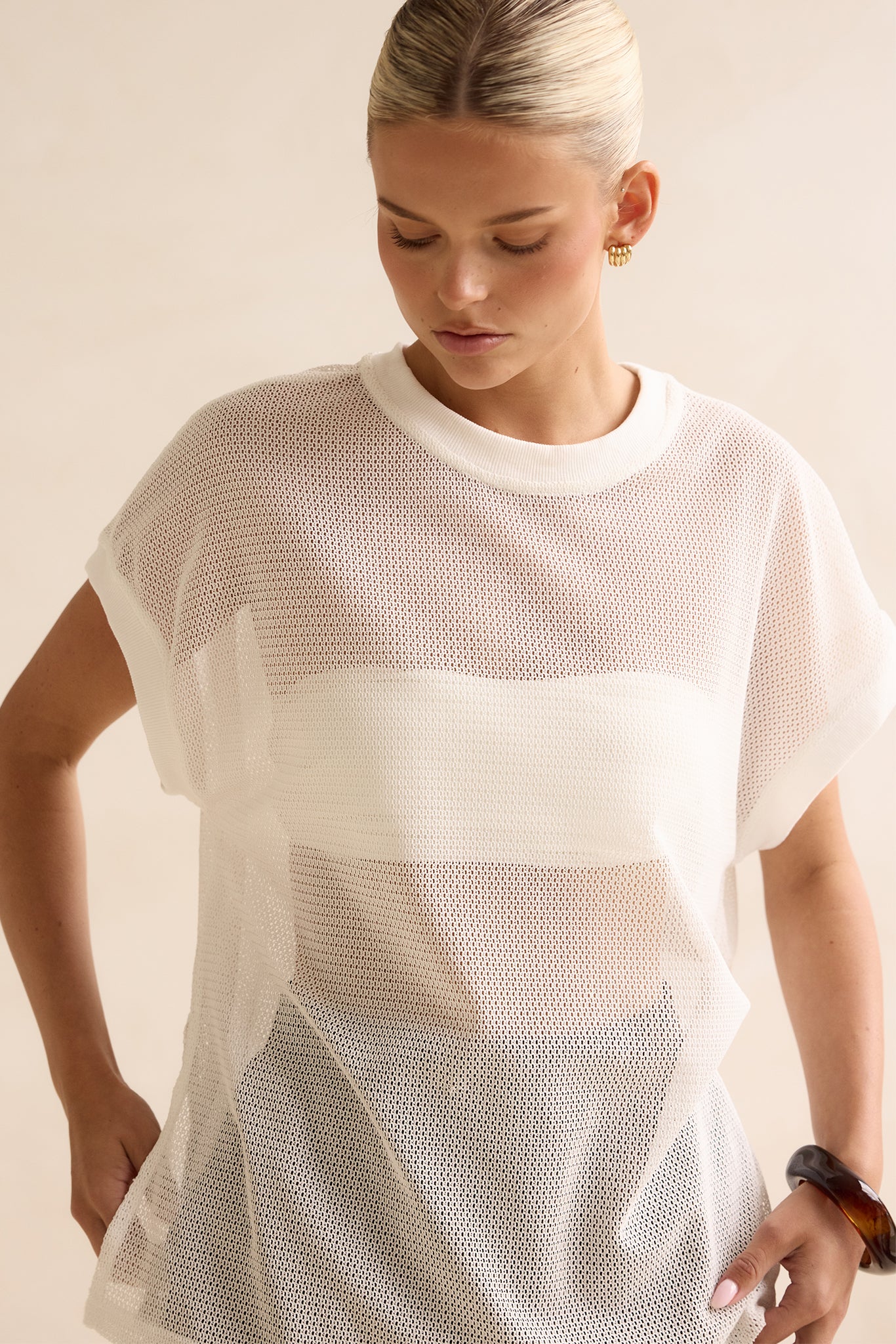 Avalon Mesh Tee (White) - Image 3