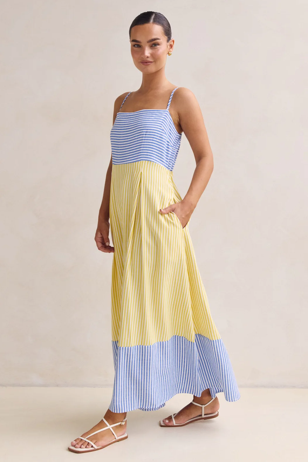 Bennet Maxi Dress (Blue/Yellow) - Image 3
