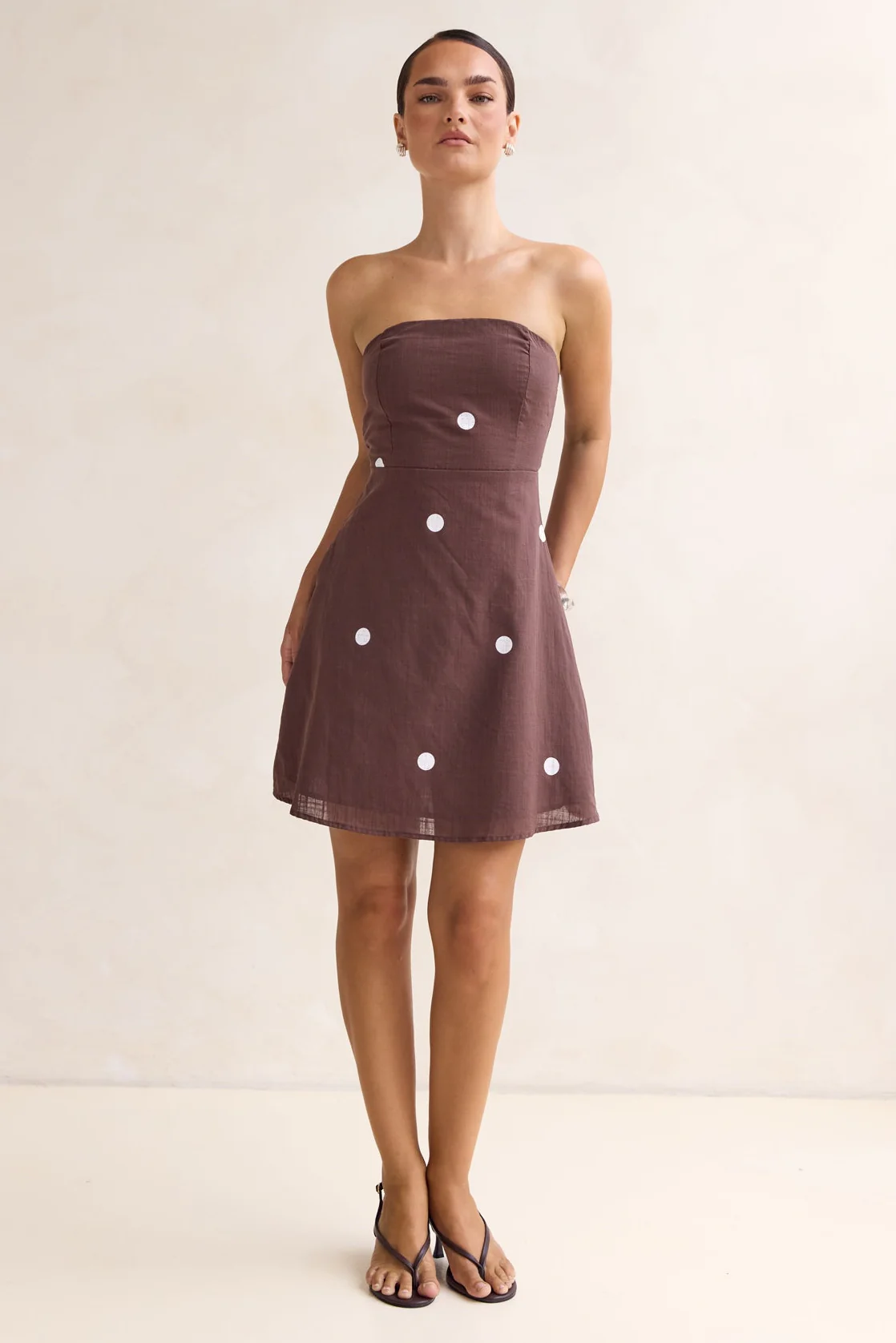 Bowie Mini Dress (Chocolate) - Image 3