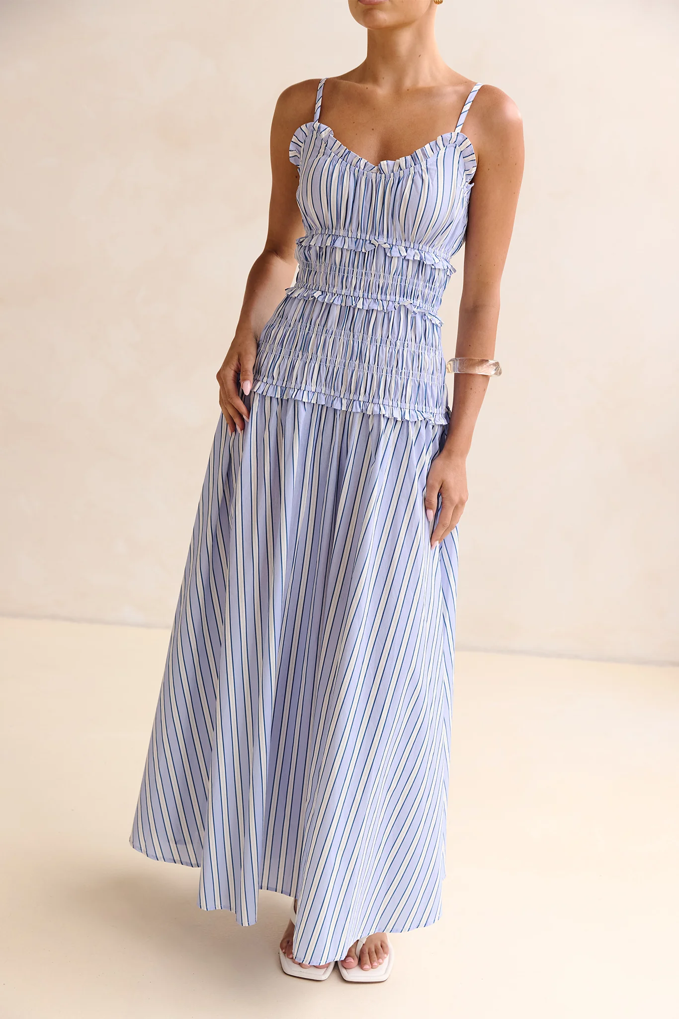 Brooke Maxi Dress (Azure Stripe) - Image 3