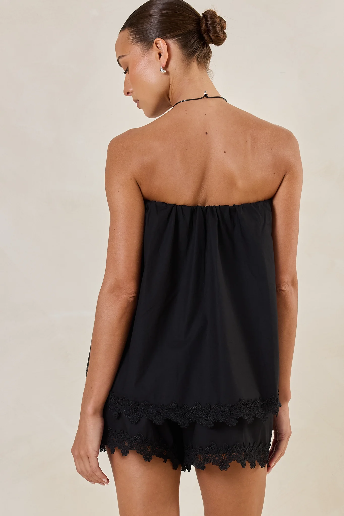Clara Lace Strapless Top (Black) - Image 8