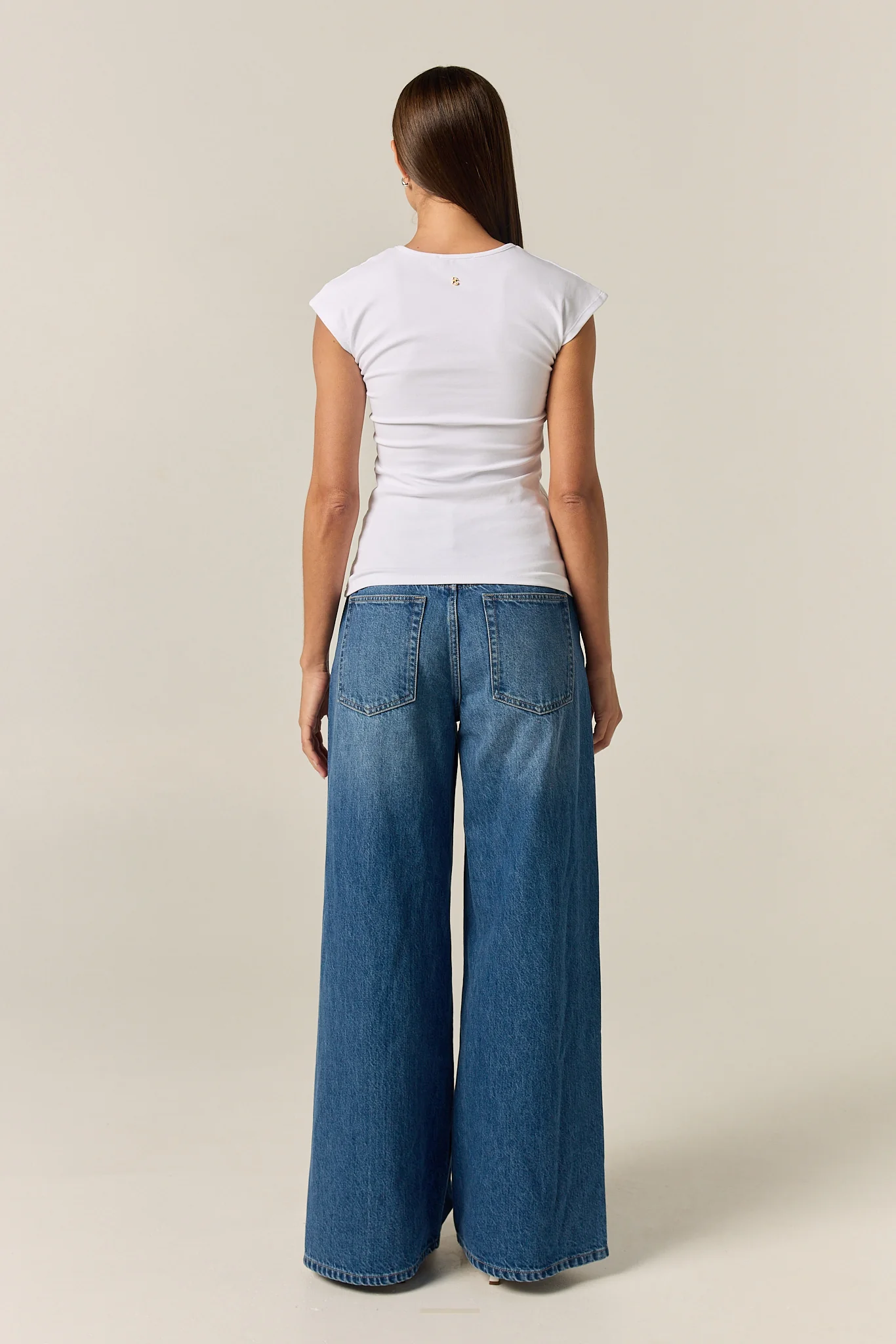 Darcy V Neck Baby Tee (White) - Image 7