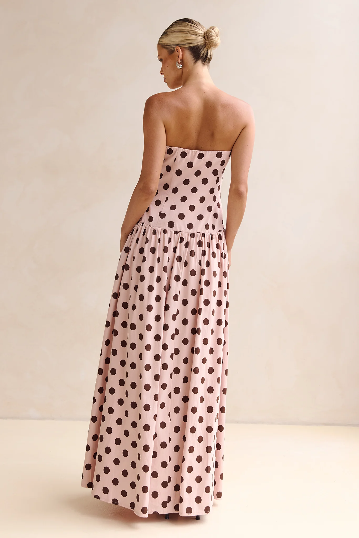 Davina Maxi Dress (Pink/Choc Polka) - Image 8