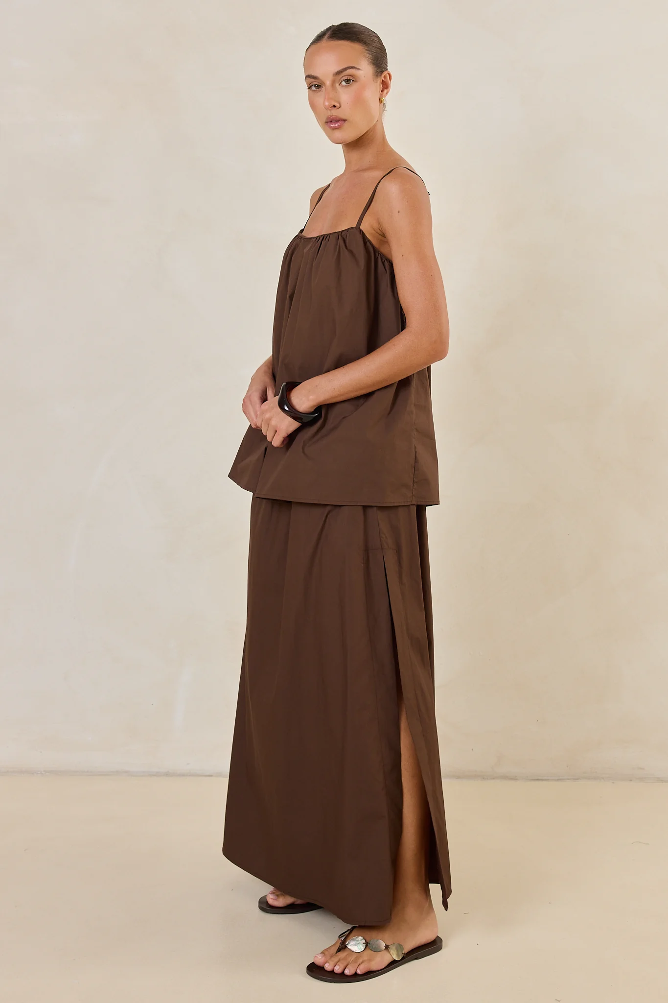Drew Maxi Skirt (Chocolate) - Image 4