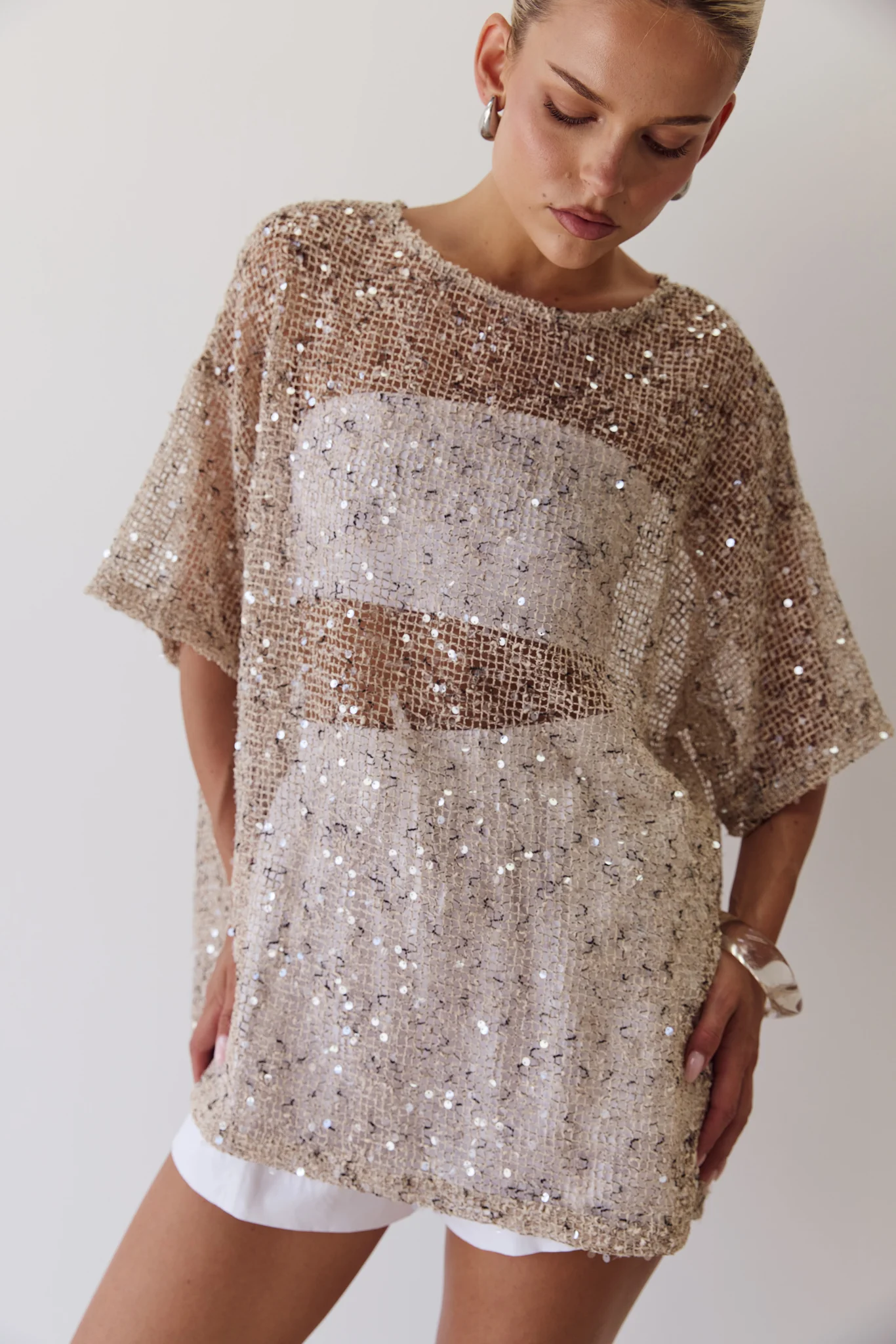Edela Sequin Tee (Beige)