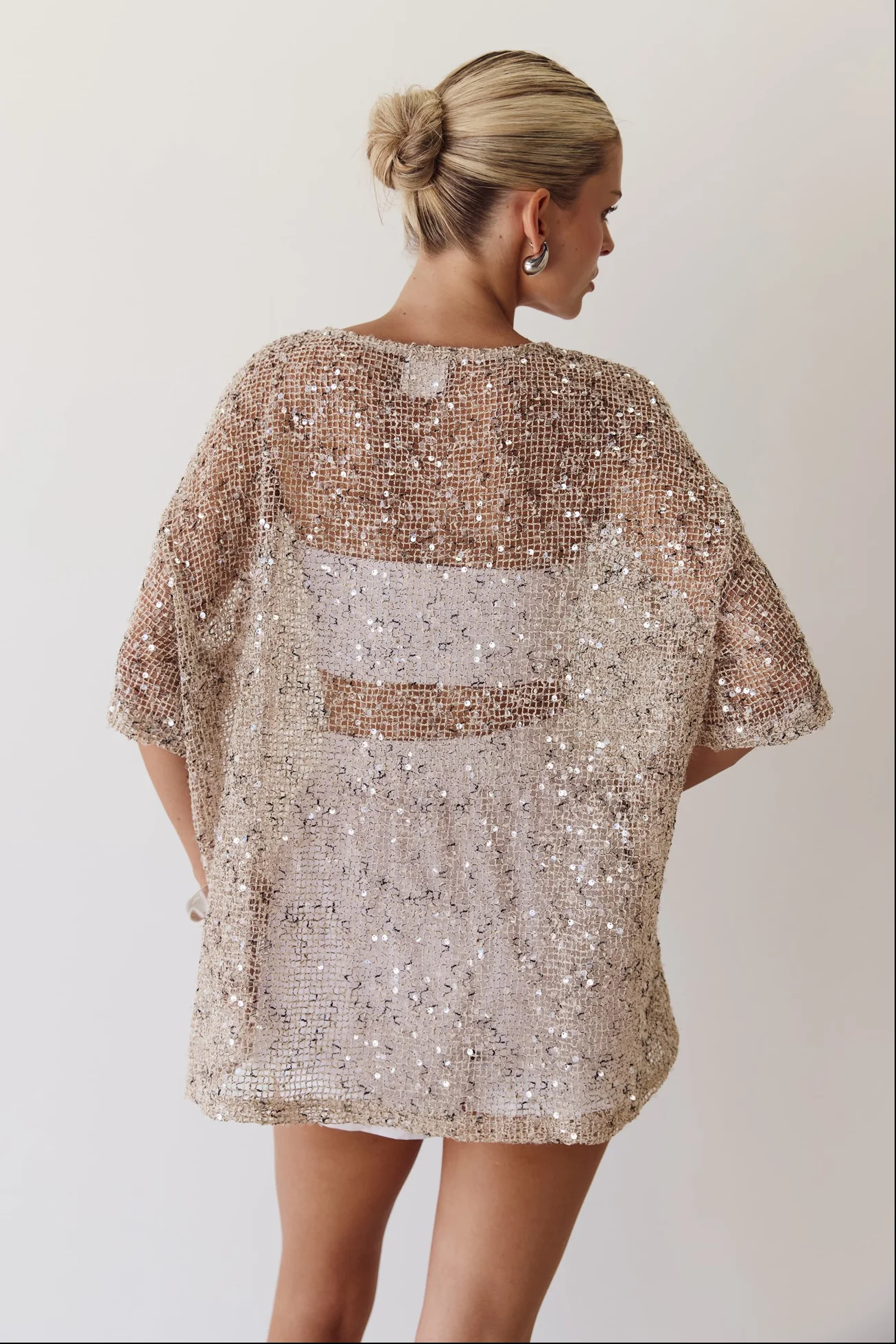 Edela Sequin Tee (Beige) - Image 9