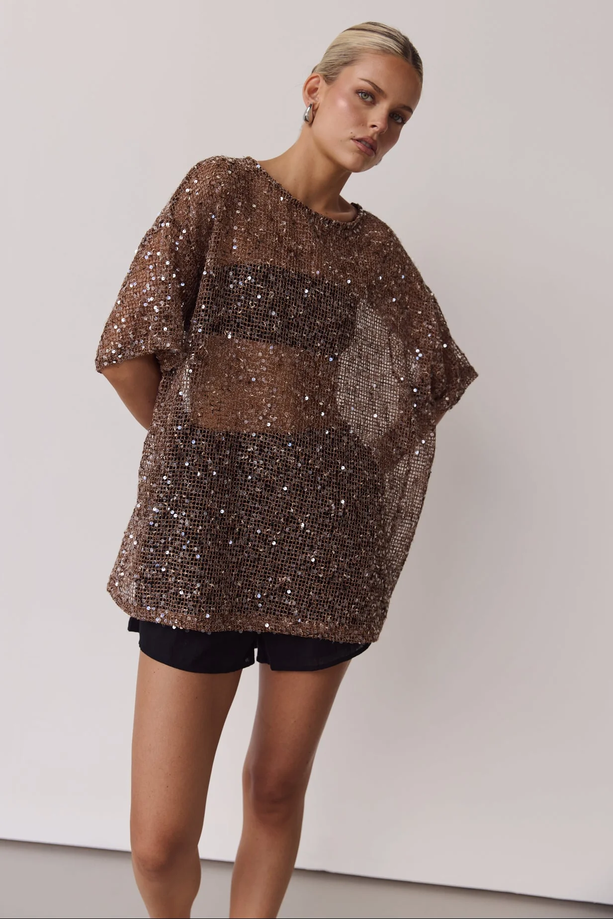 Edela Sequin Tee (Chocolate) - Image 5