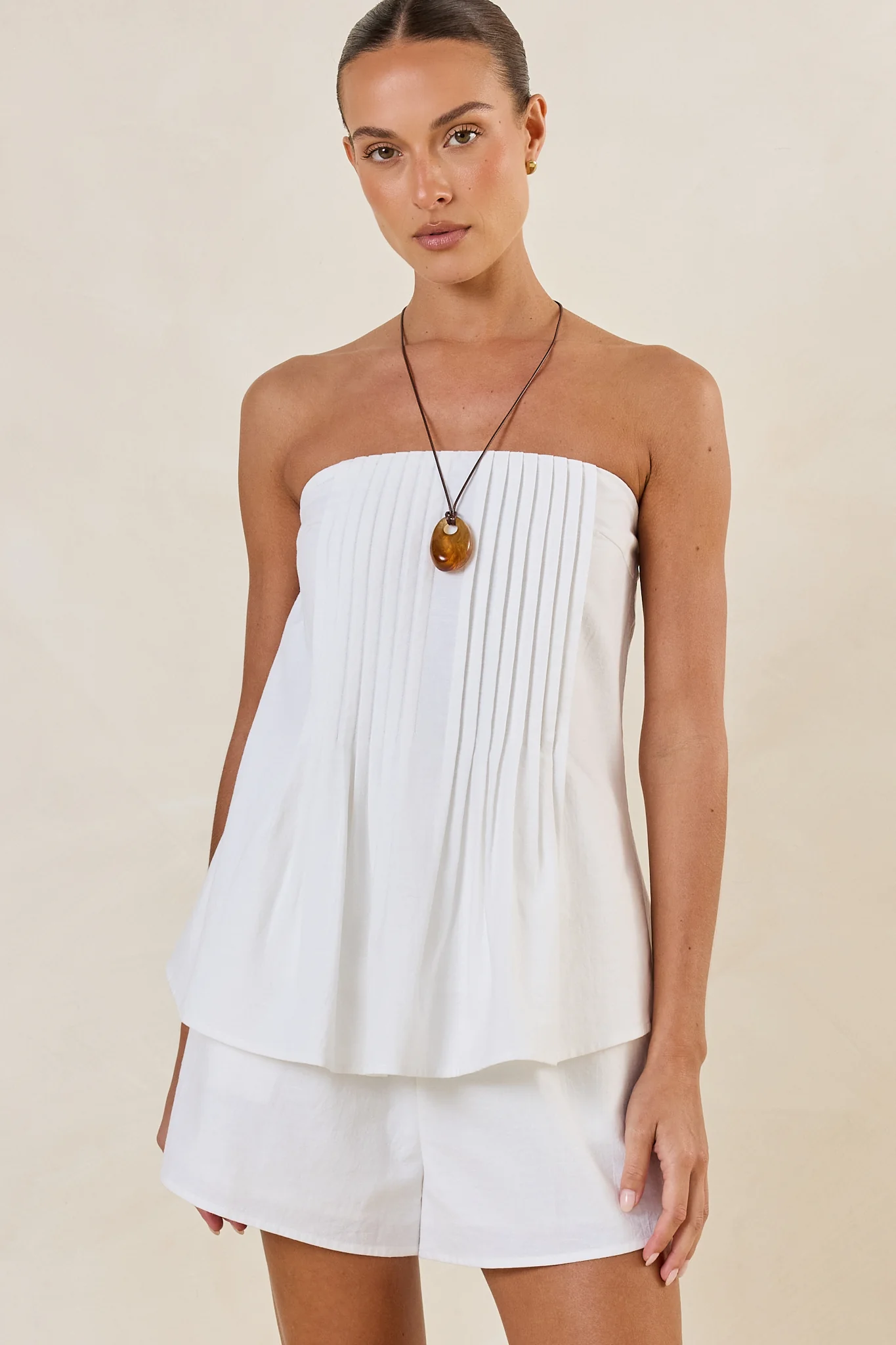 Elara Strapless Top (White) - Image 4