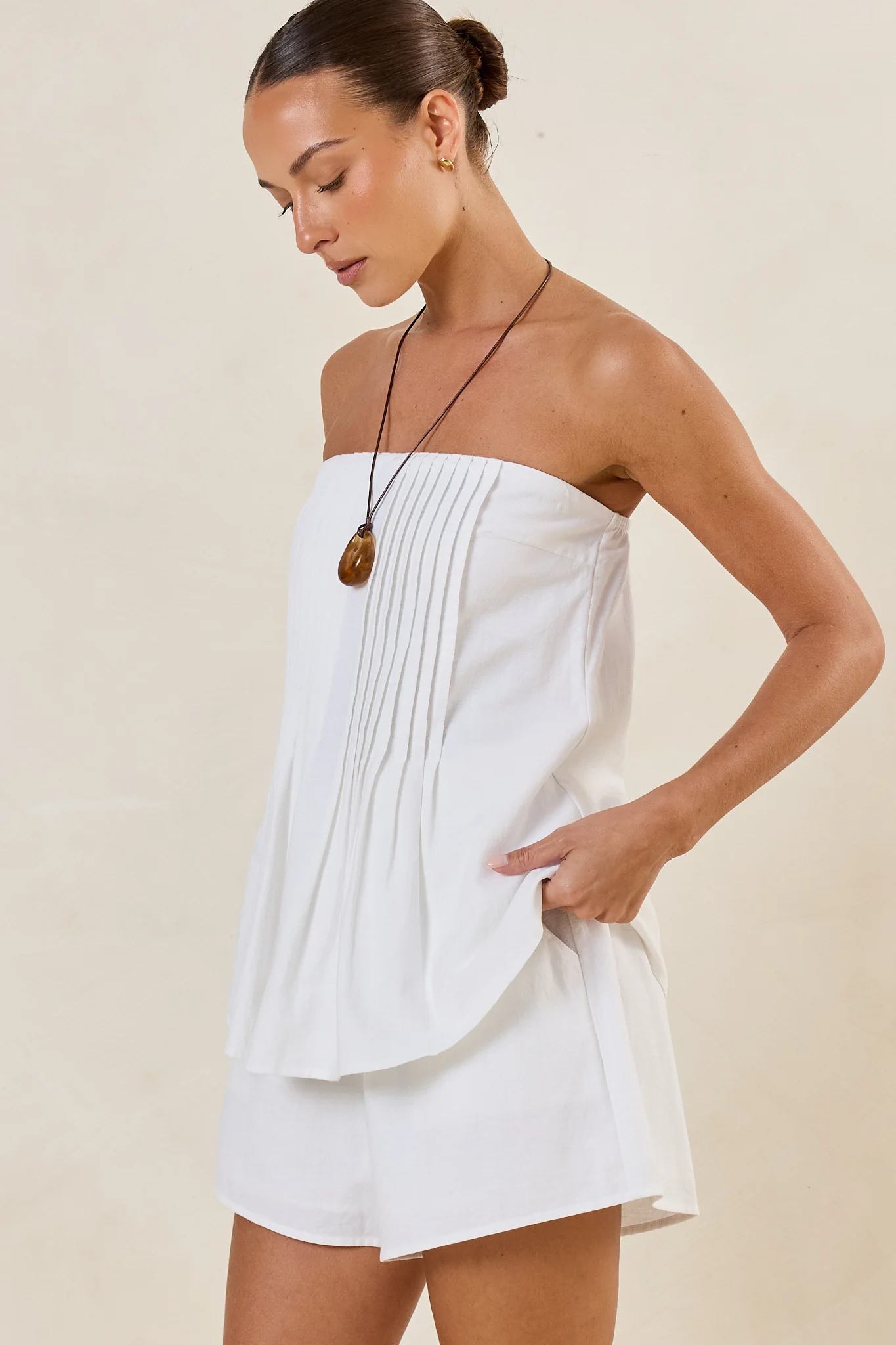 Elara Strapless Top (White) - Image 7