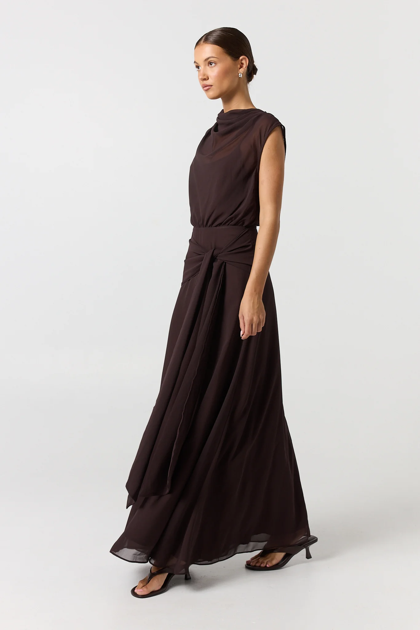Elka Maxi Dress (Chocolate) - Image 3
