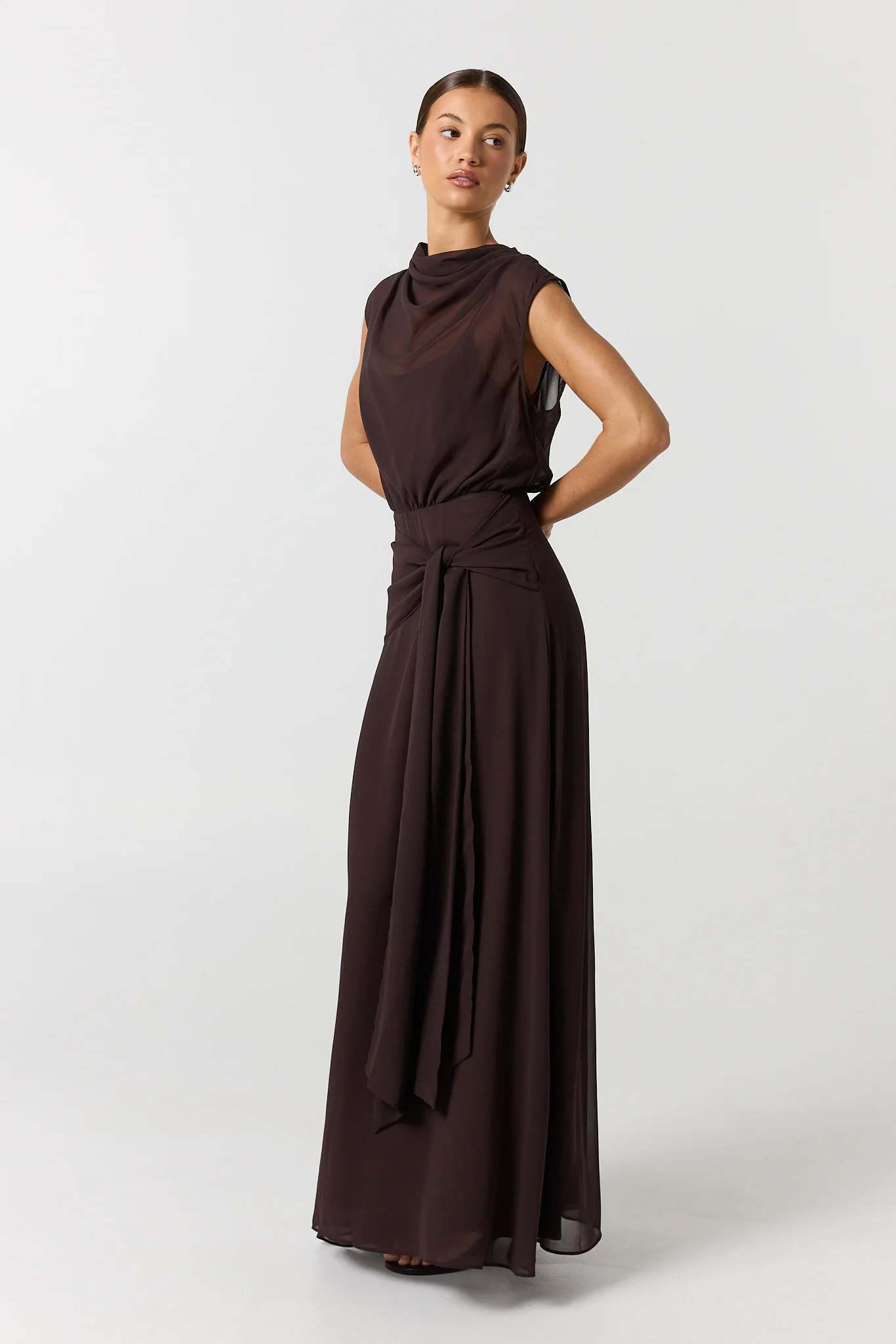 Elka Maxi Dress (Chocolate) - Image 4