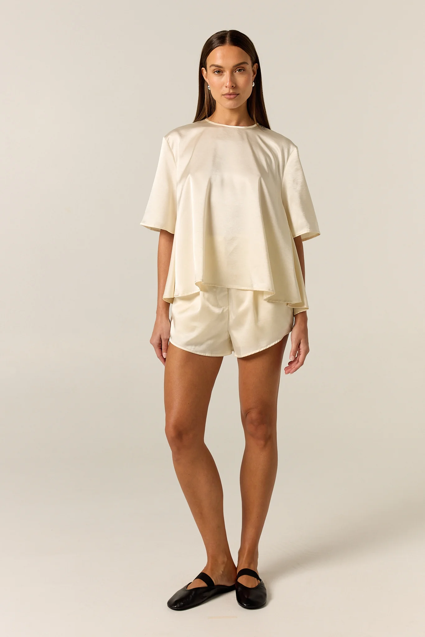 Emmi Satin Tee (Cream) - Image 5