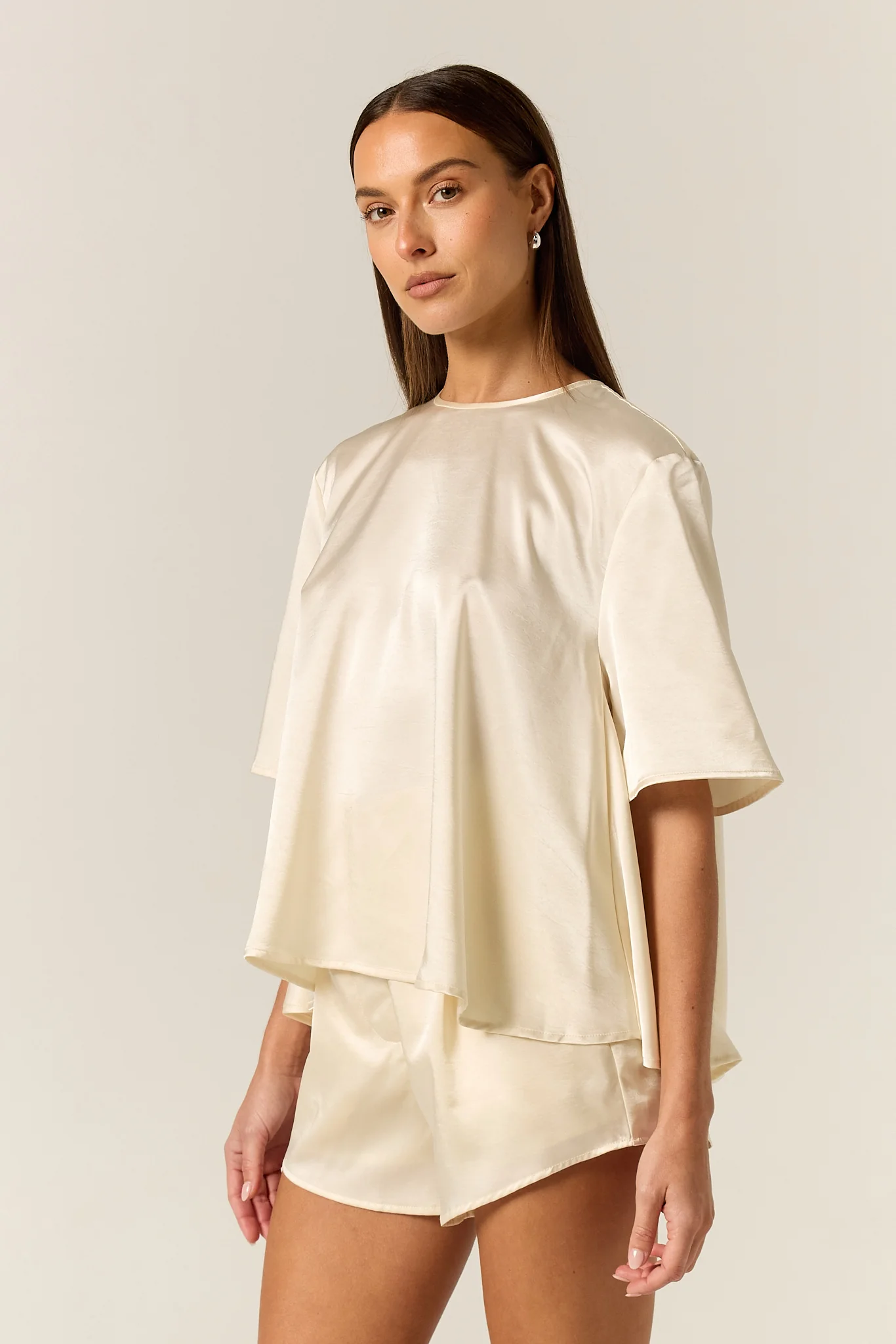 Emmi Satin Tee (Cream) - Image 7