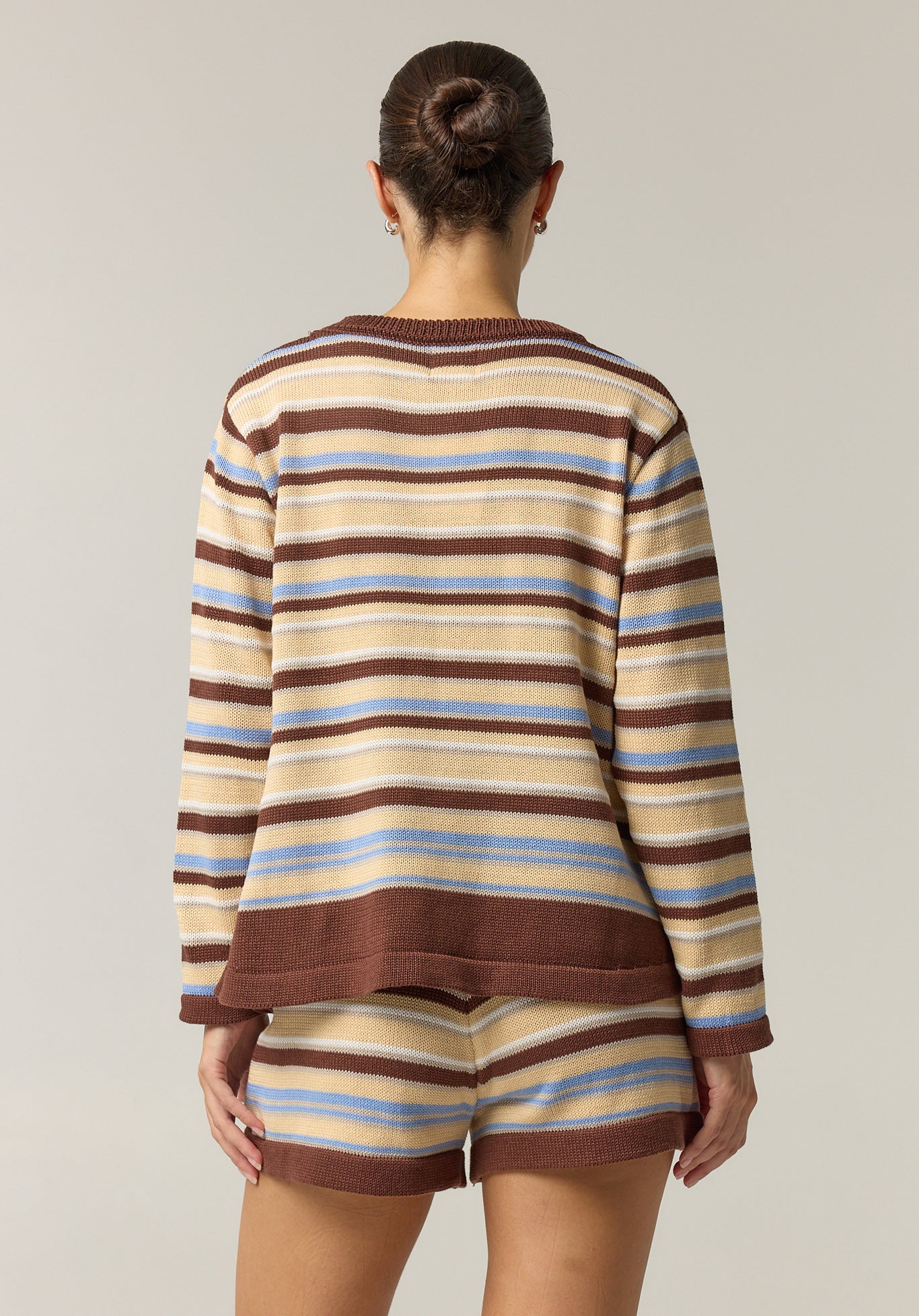 Esme Knit Set (Choc/Beige/Blue Stripe) - Image 5