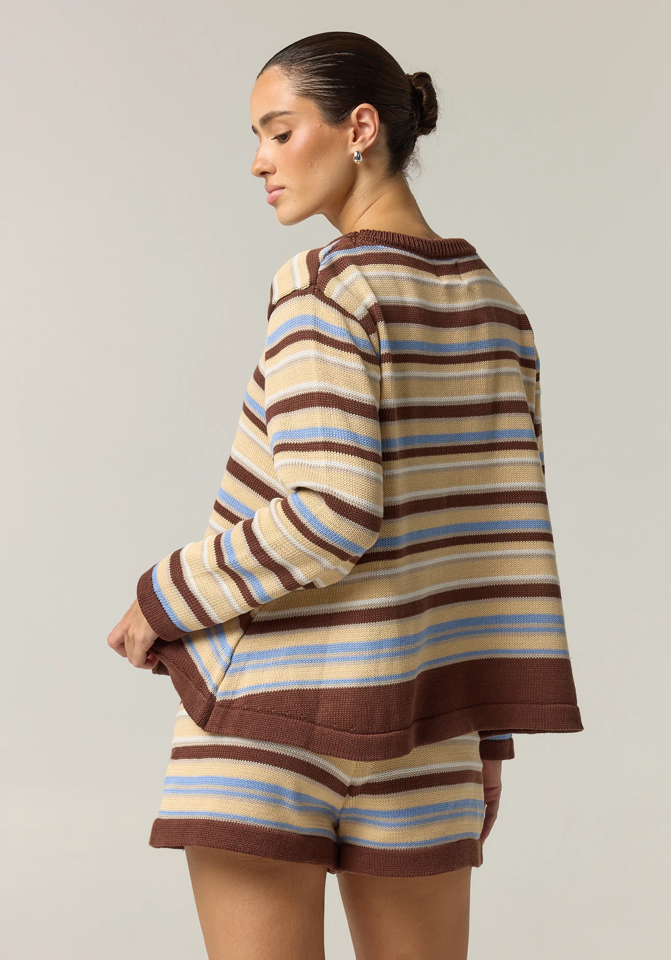 Esme Knit Set (Choc/Beige/Blue Stripe) - Image 6