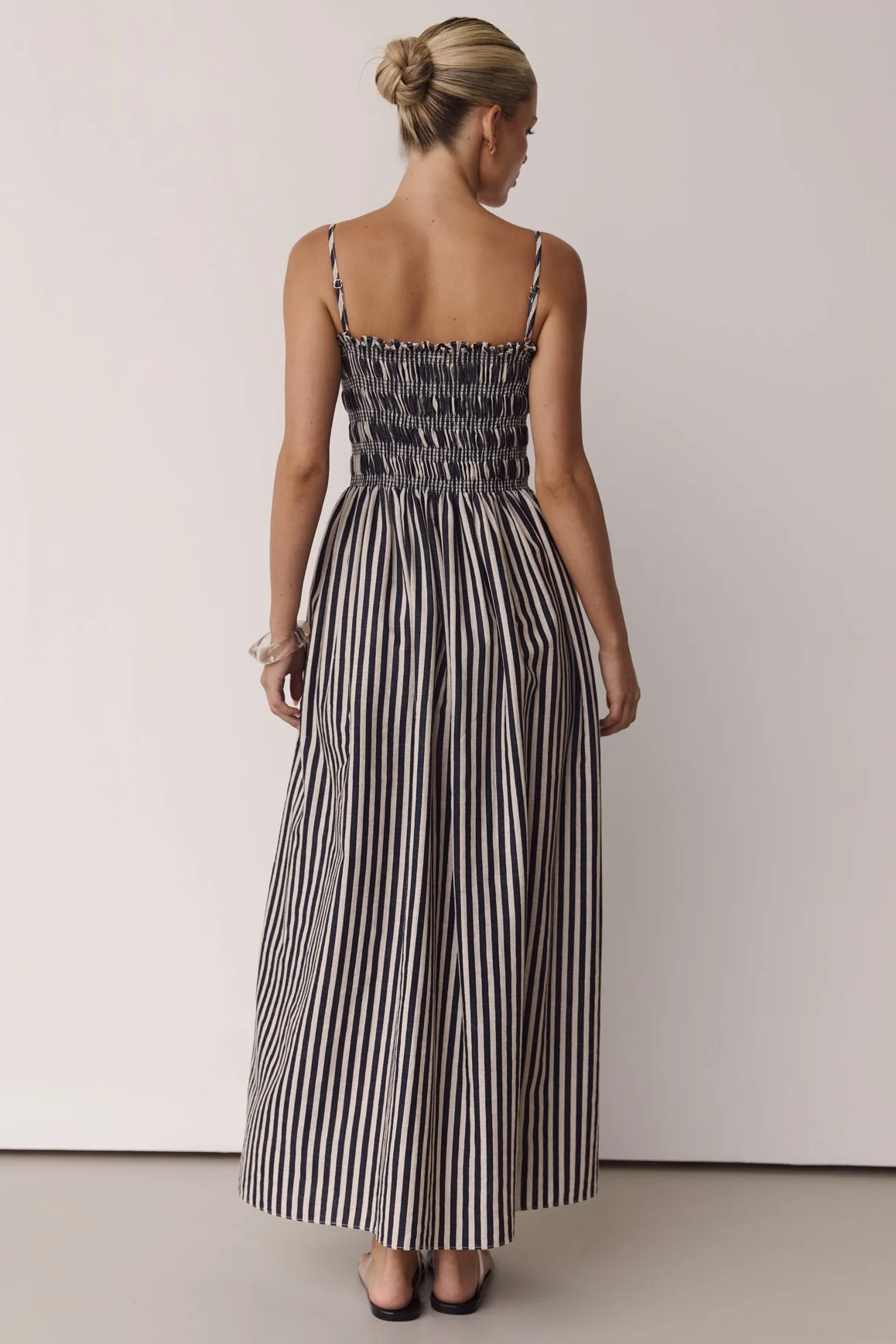 Estelle Maxi Dress 2.0 (Black/Beige Stripe) - Image 9