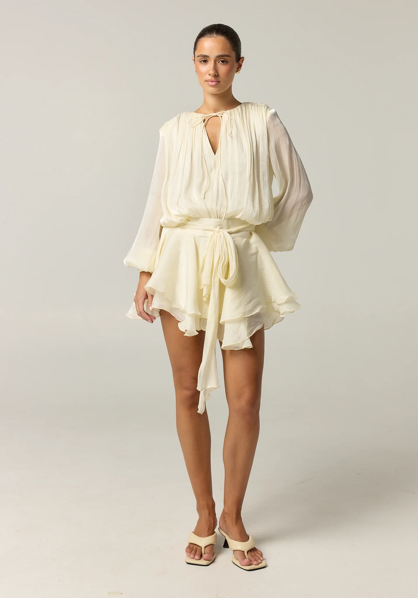 Faythe Mini Dress (Cream) - Image 3