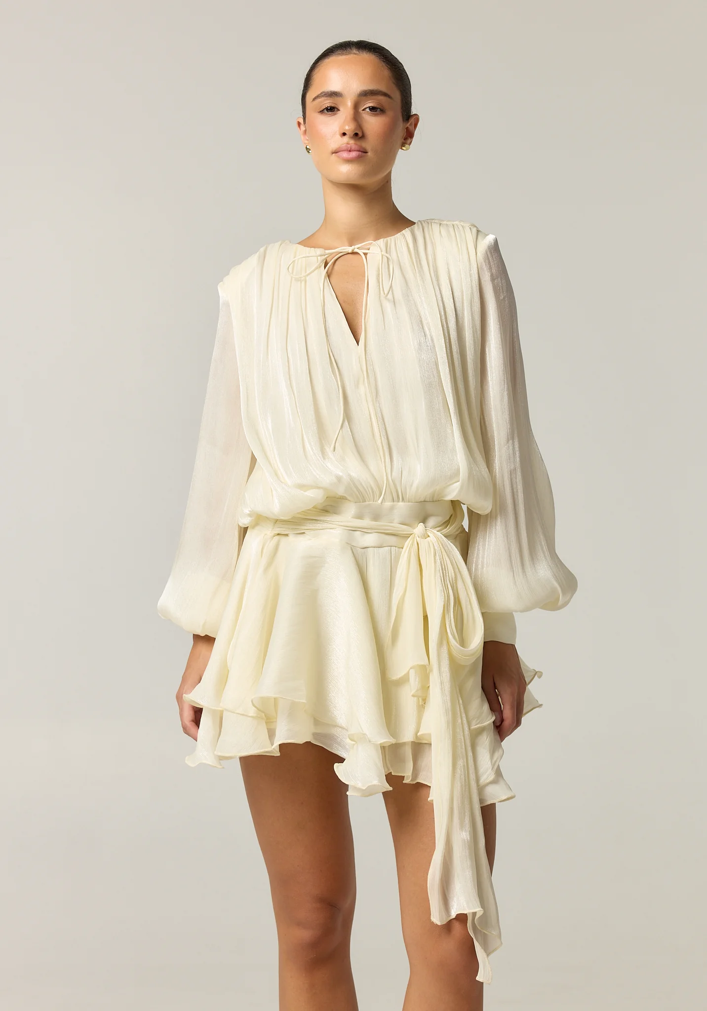 Faythe Mini Dress (Cream) - Image 4