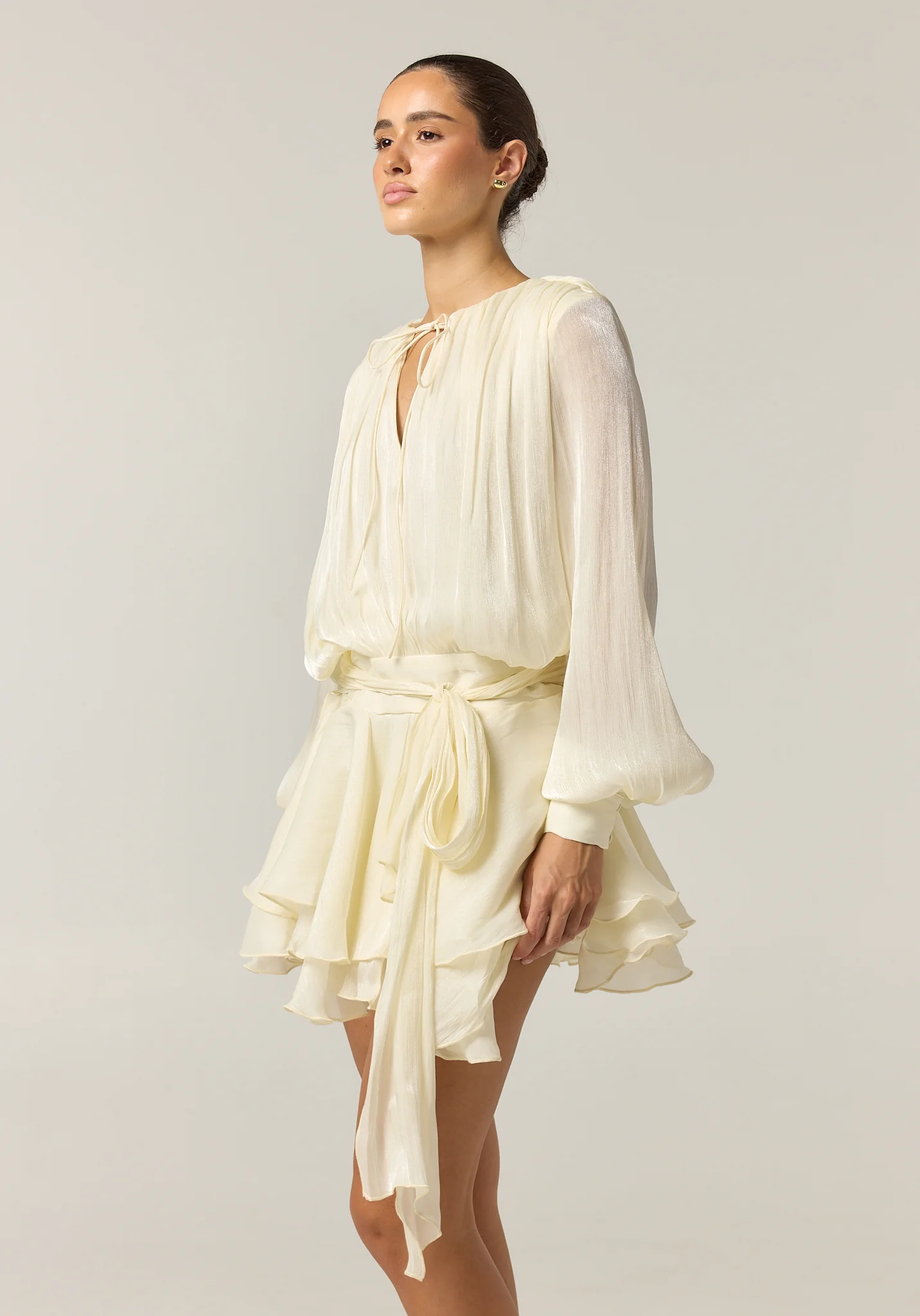 Faythe Mini Dress (Cream) - Image 5