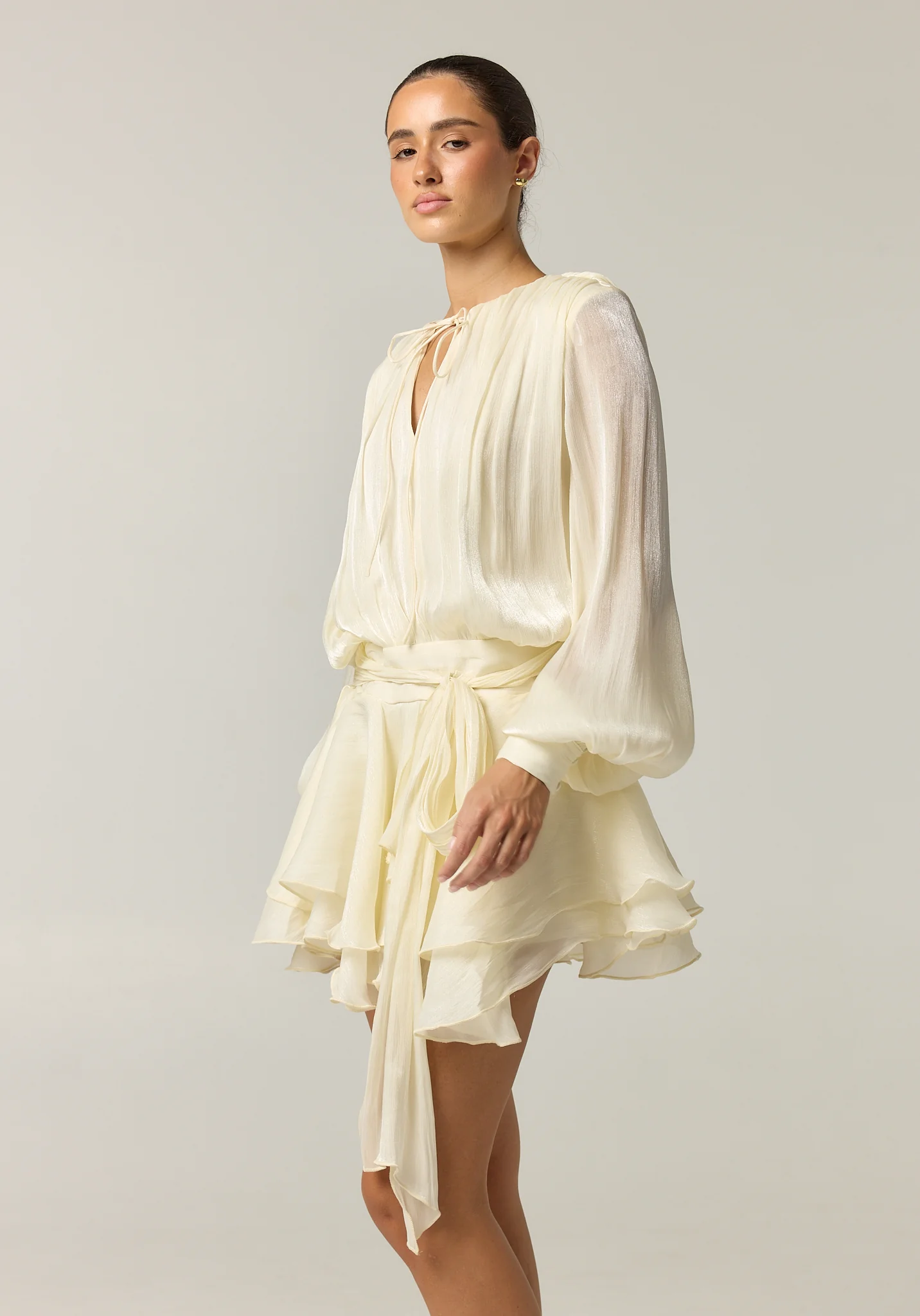 Faythe Mini Dress (Cream) - Image 6