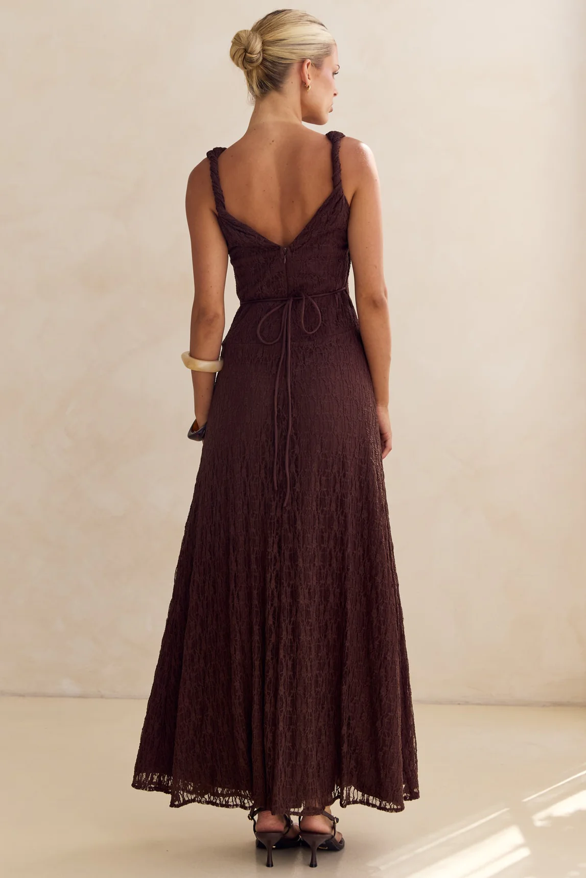 Gianna Lace Maxi Dress (Chocolate) - Image 8