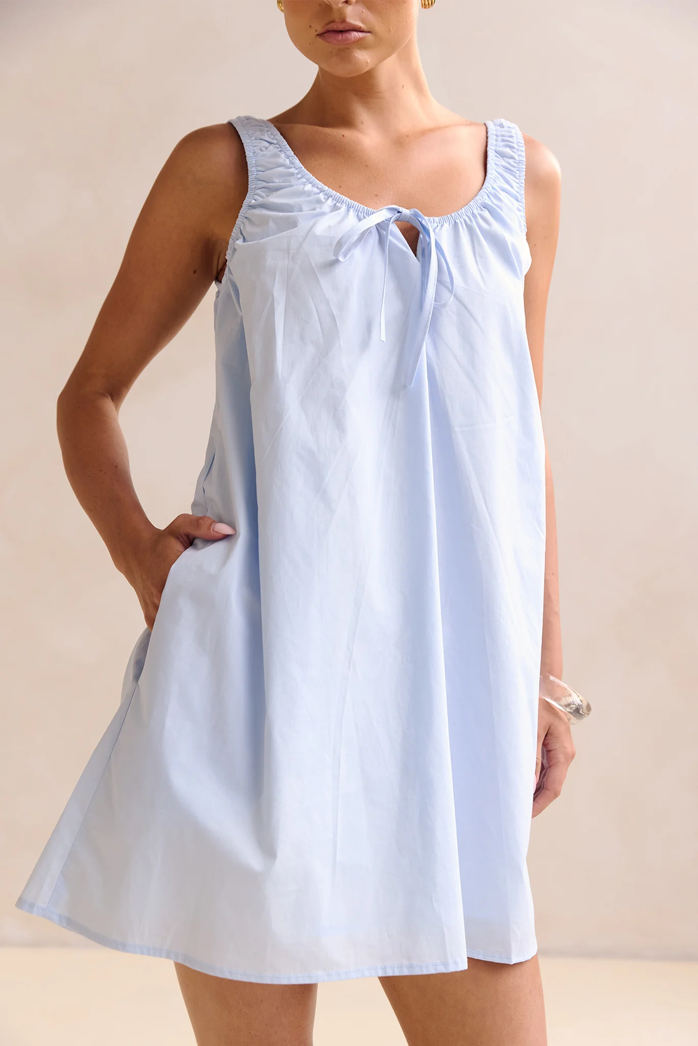 Hana Mini Dress (Blue) - Image 3