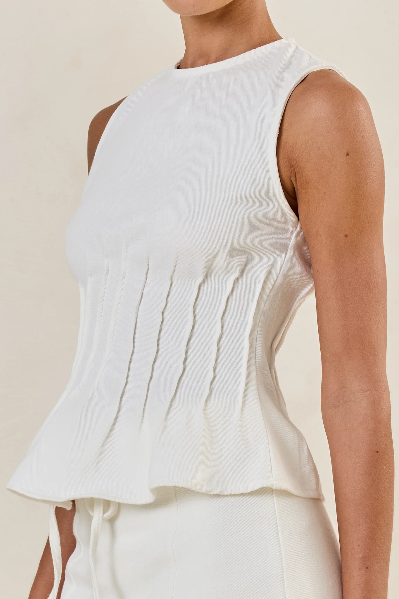 Holly Denim Top (White) - Image 6