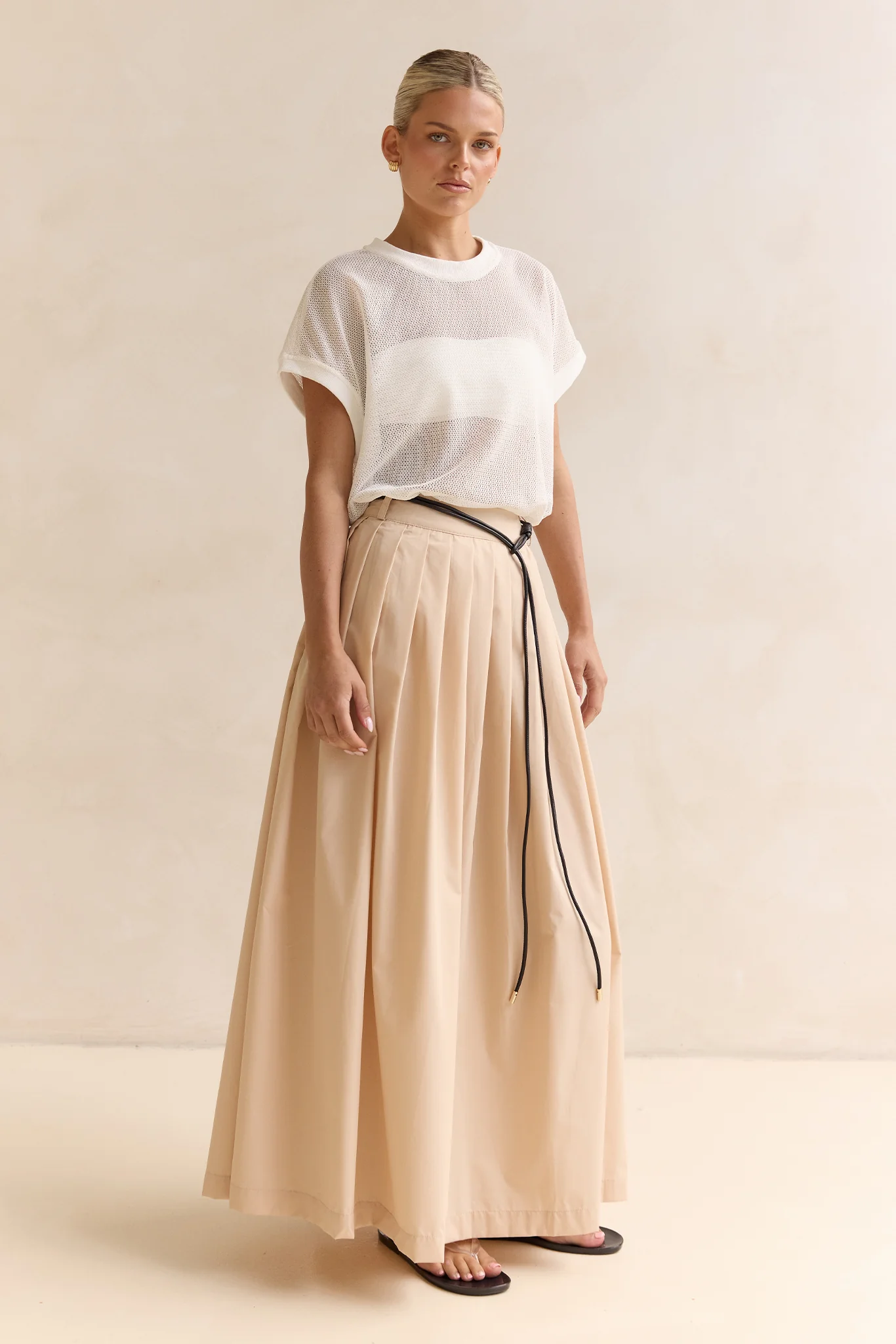 Arabella Maxi Skirt (Beige) - Image 8
