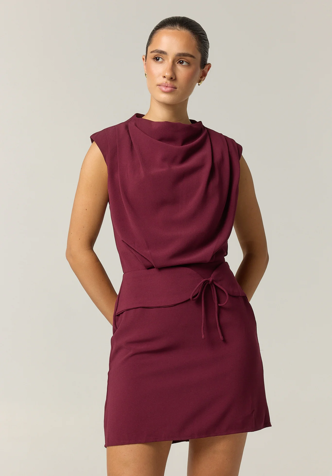 Kalani Mini Dress (Wine) - Image 2