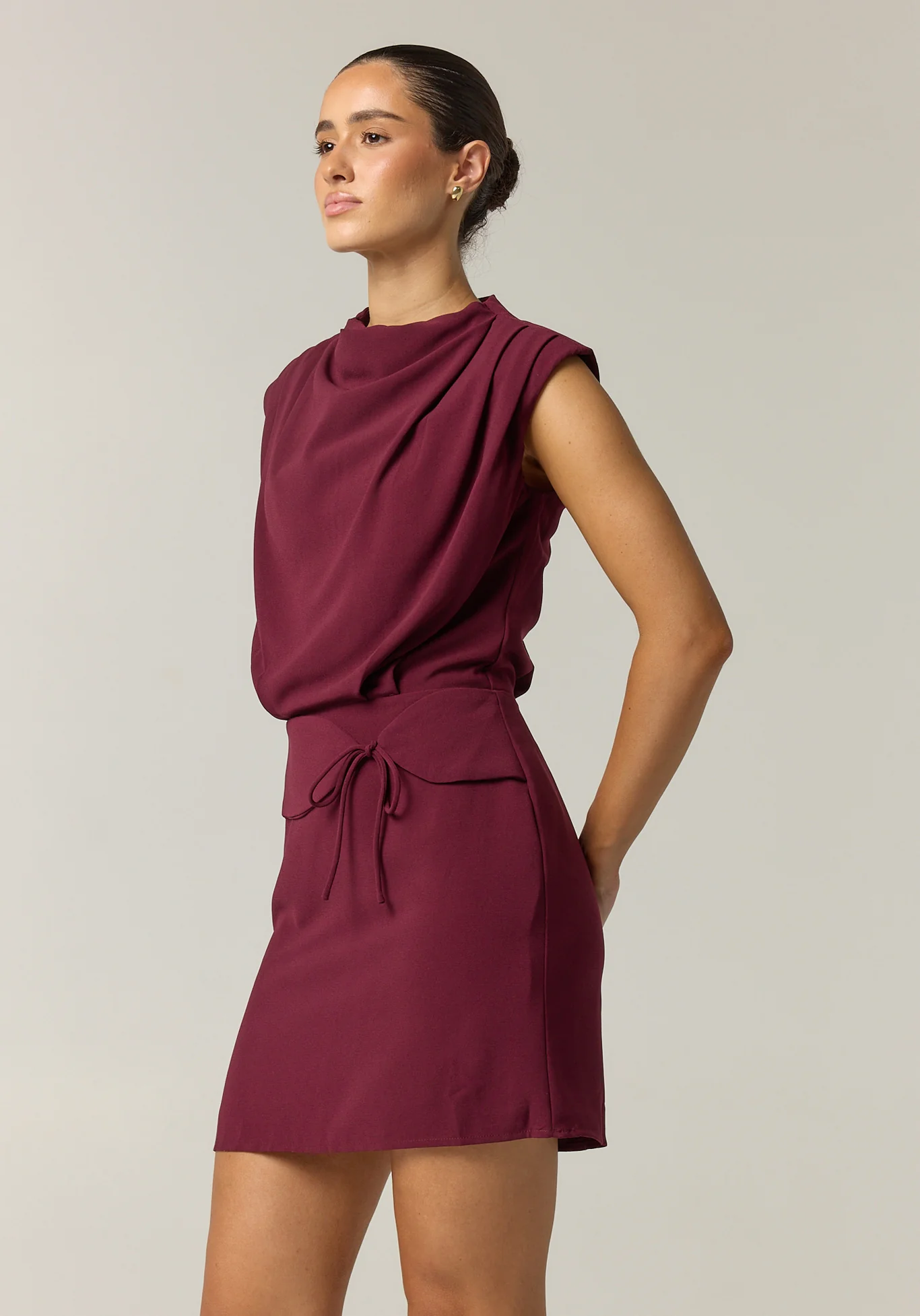 Kalani Mini Dress (Wine) - Image 3