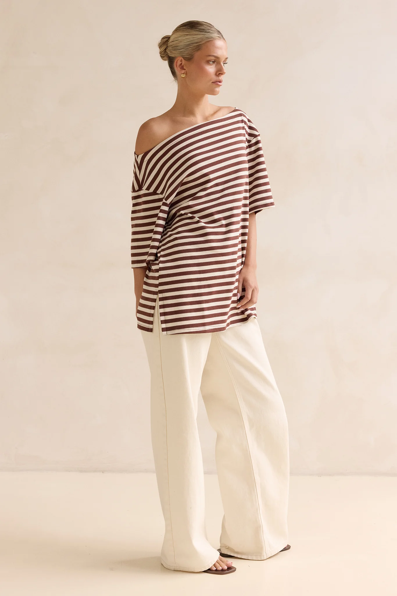 Kingsley Tee (Chocolate/Cream Stripe) - Image 4