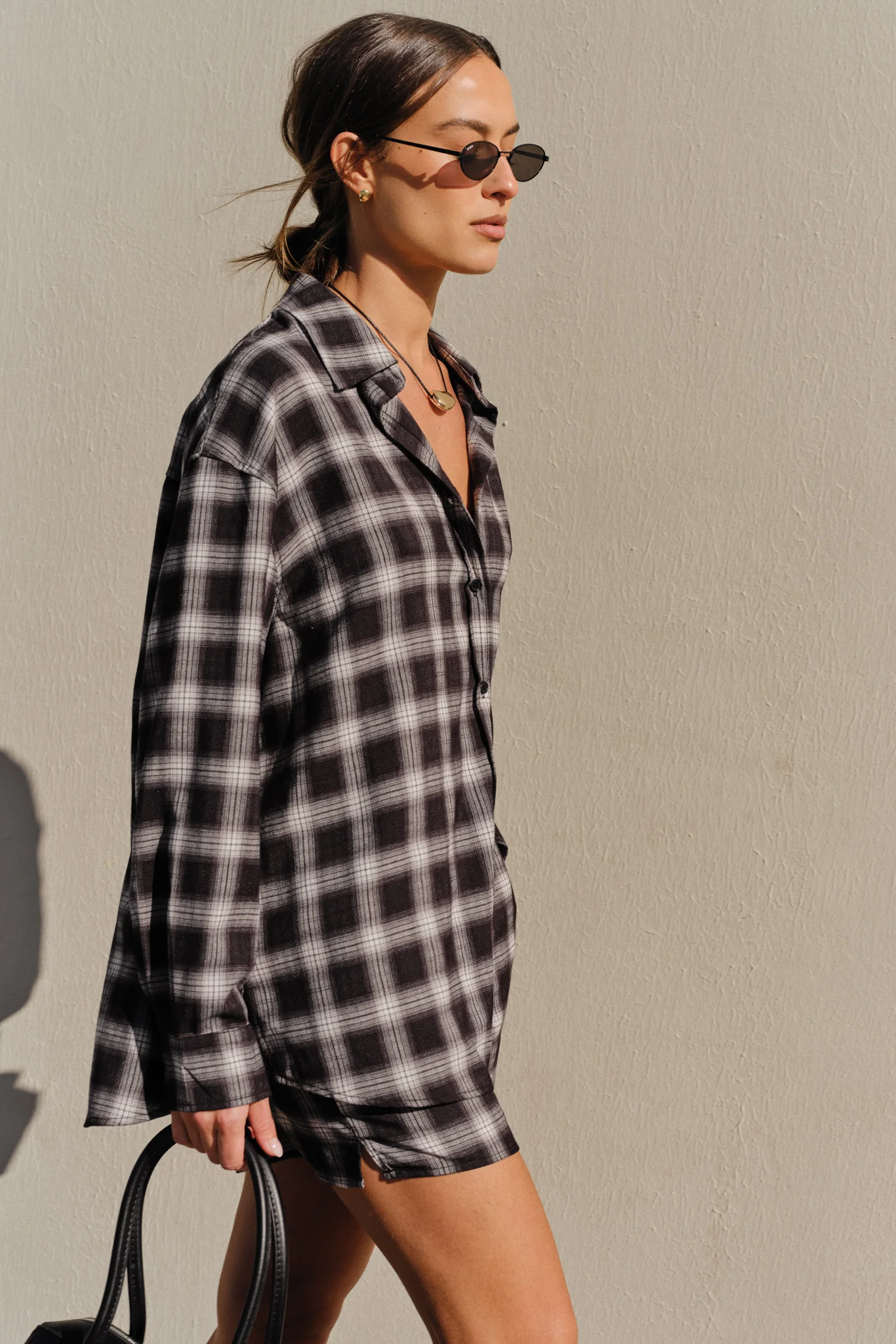 Lainey Shirt (Black Plaid) - Image 4