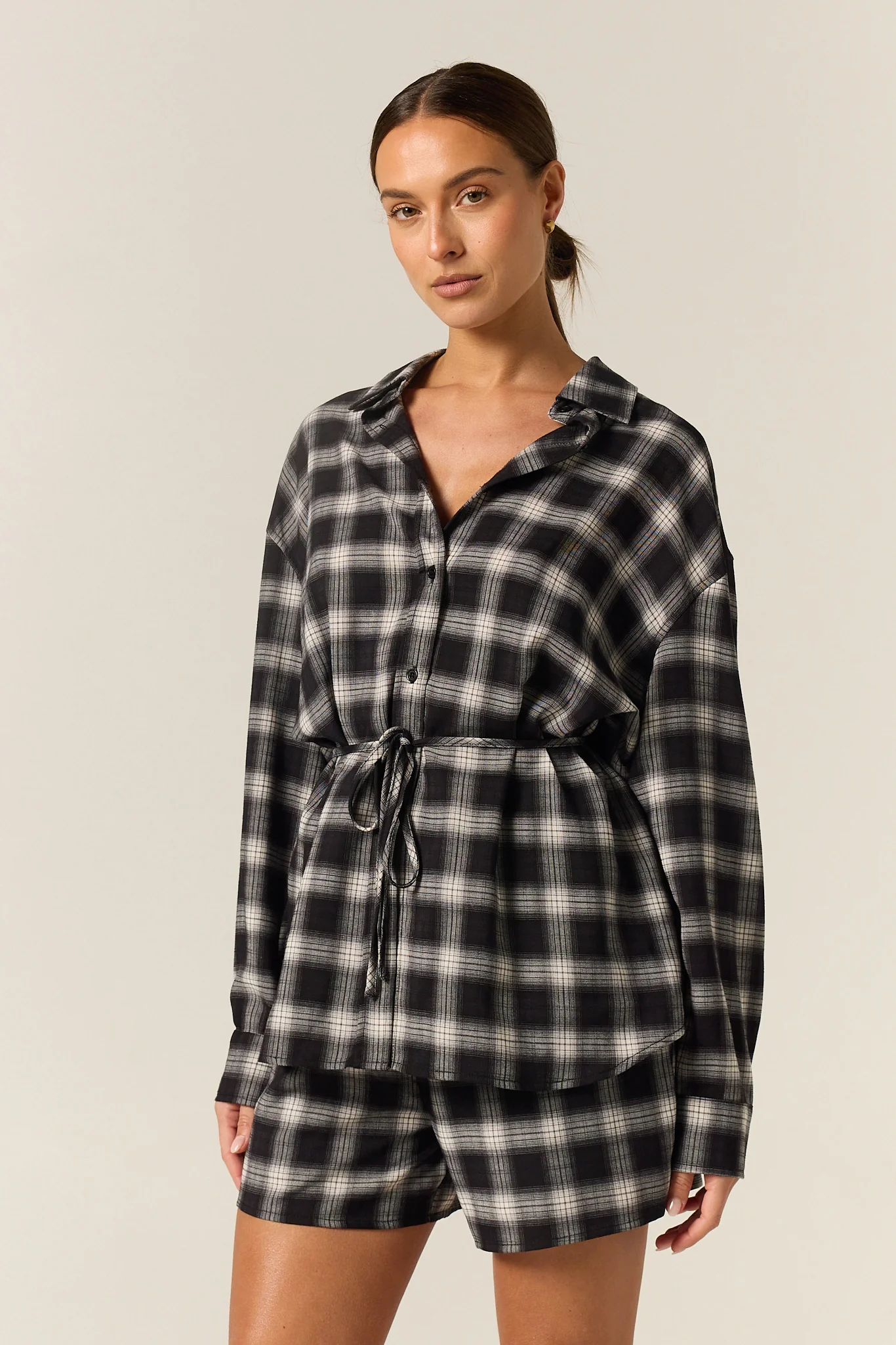 Lainey Shirt (Black Plaid) - Image 7