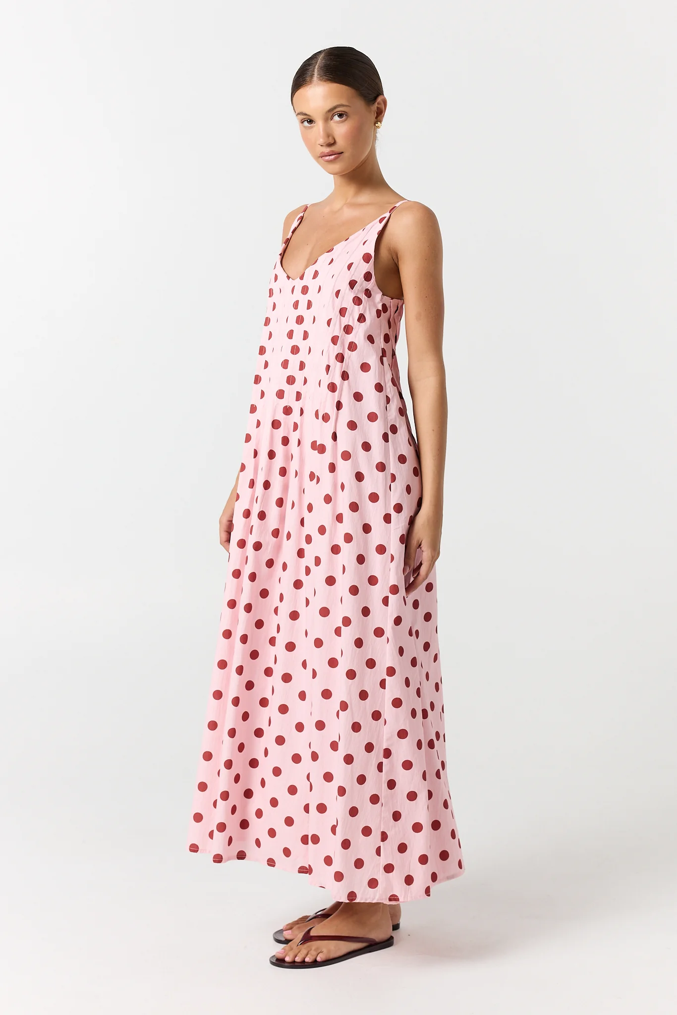 Conni Maxi Dress (Pink/Red Polka) - Image 3