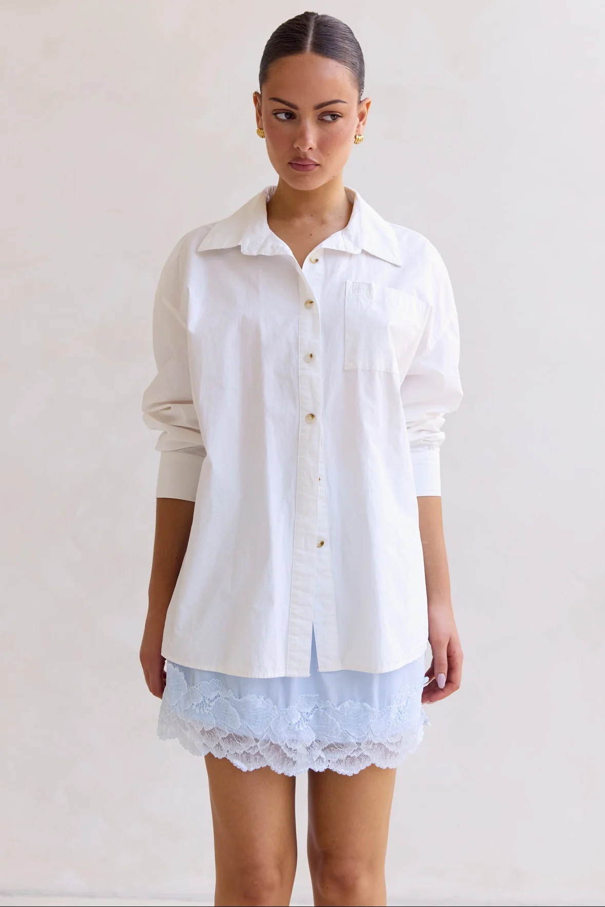 Leia Lace Mini Skirt (Blue) - Image 5