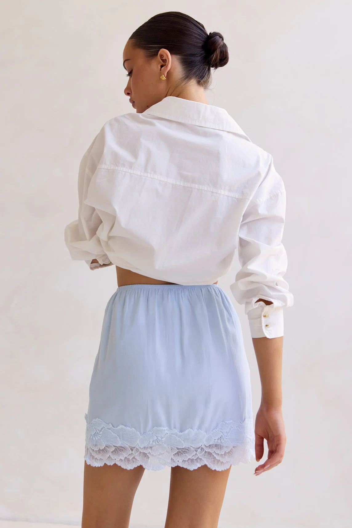 Leia Lace Mini Skirt (Blue) - Image 9