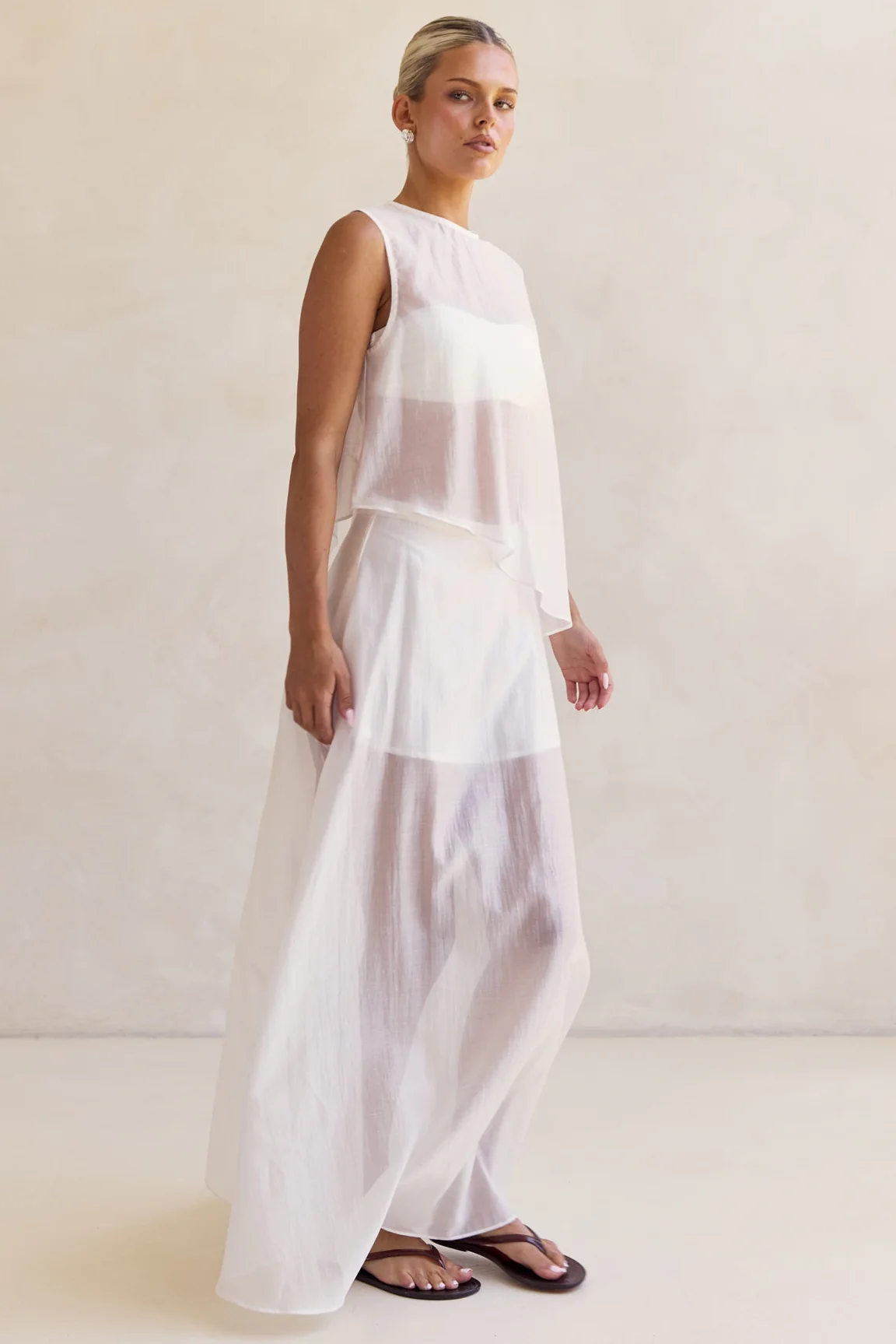 Lena Maxi Skirt (White) - Image 4