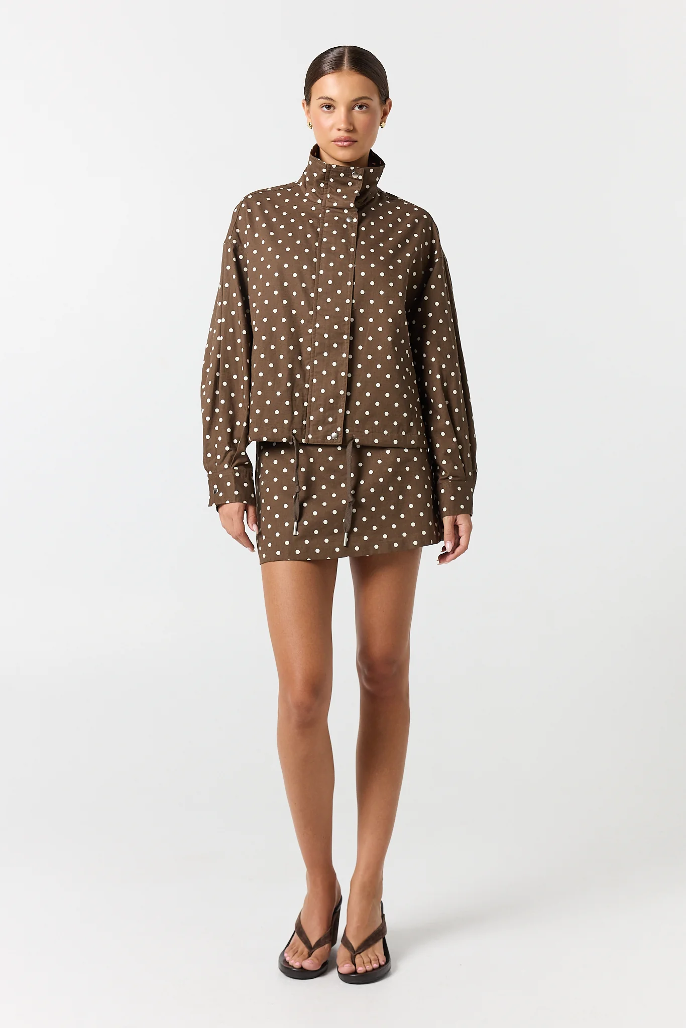 Lennox Mini Skort (Chocolate Polka) - Image 3