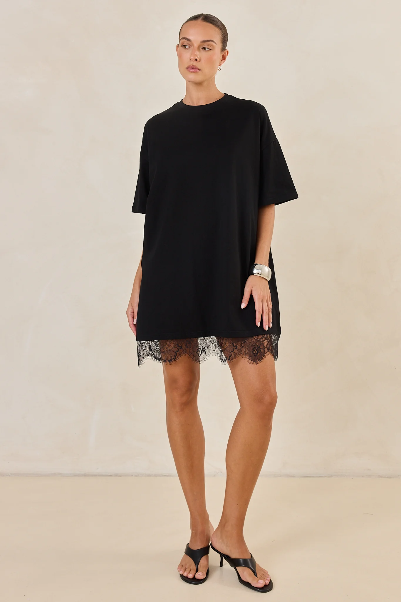 Lottie Mini Dress (Black) - Image 4