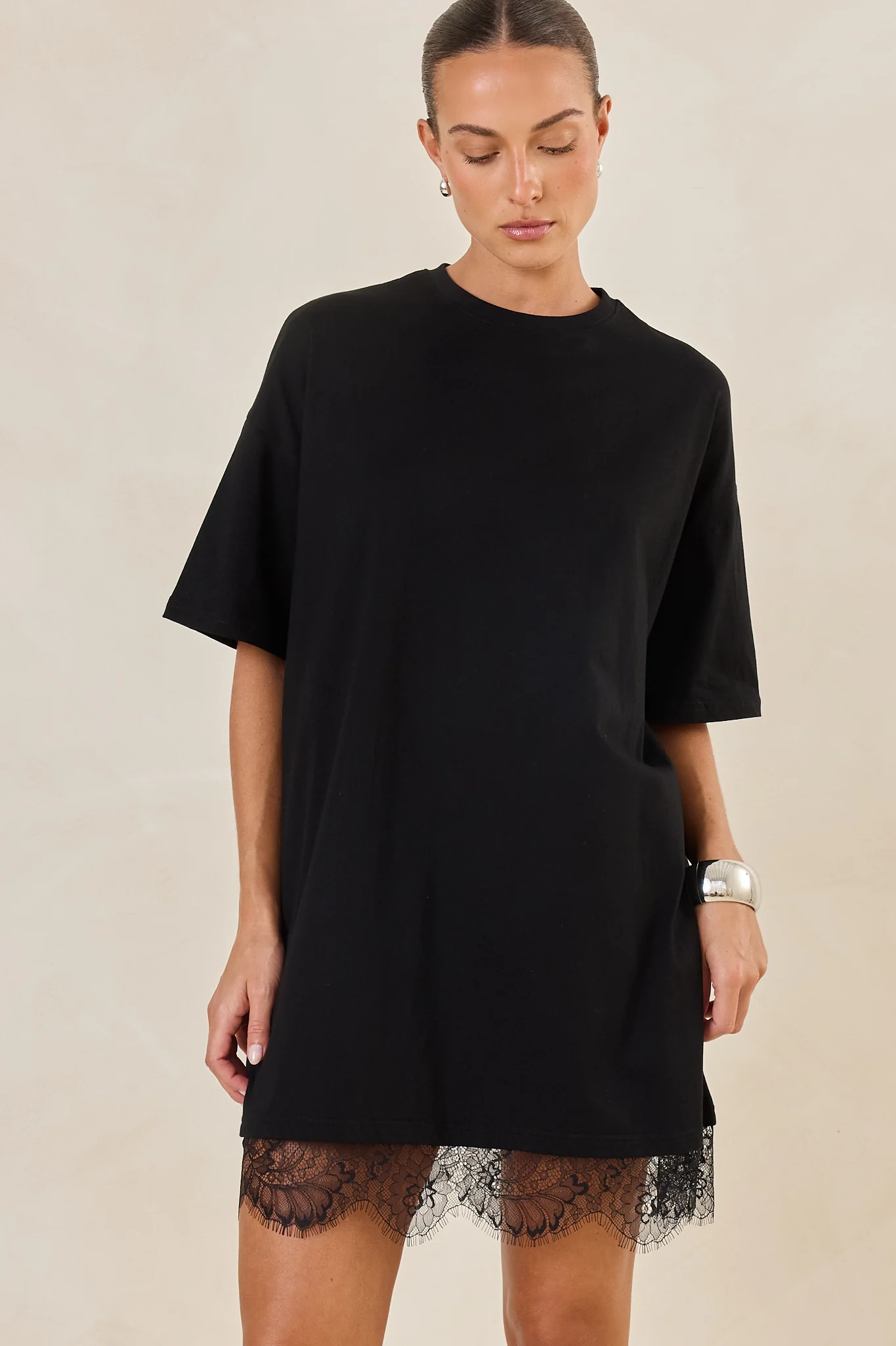 Lottie Mini Dress (Black) - Image 5