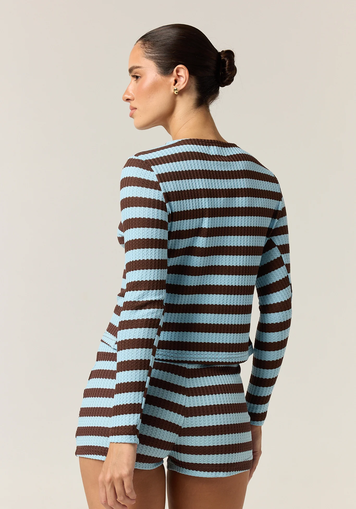 Maisie Knit Set (Choc/Blue Stripe) - Image 5