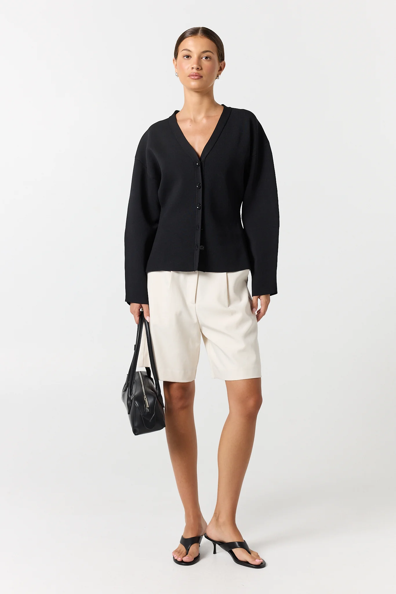 Matilda Cinched Cardigan (Black) - Image 3