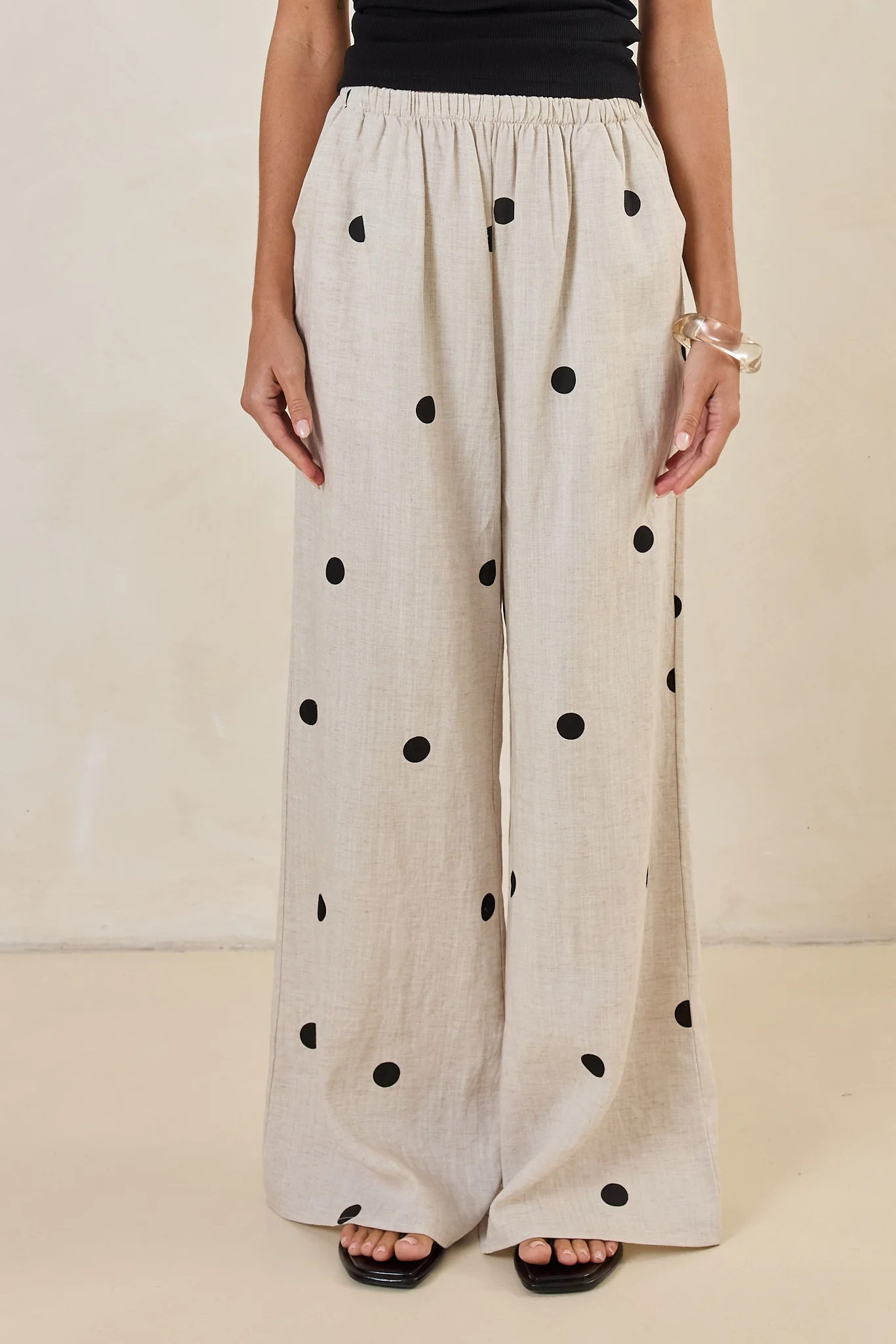 Maxine Pant (Beige/Black Polka) - Image 4