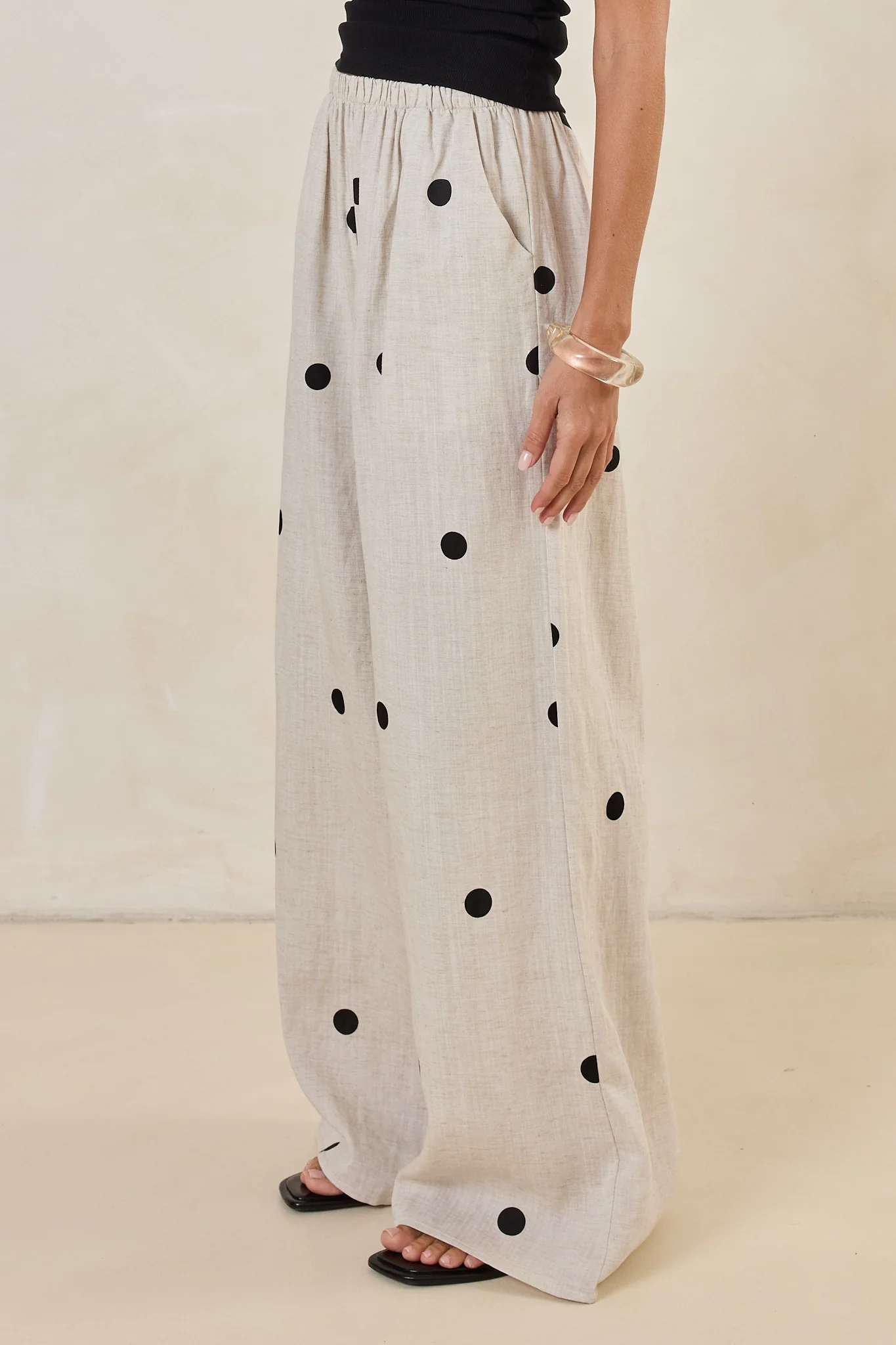 Maxine Pant (Beige/Black Polka) - Image 6