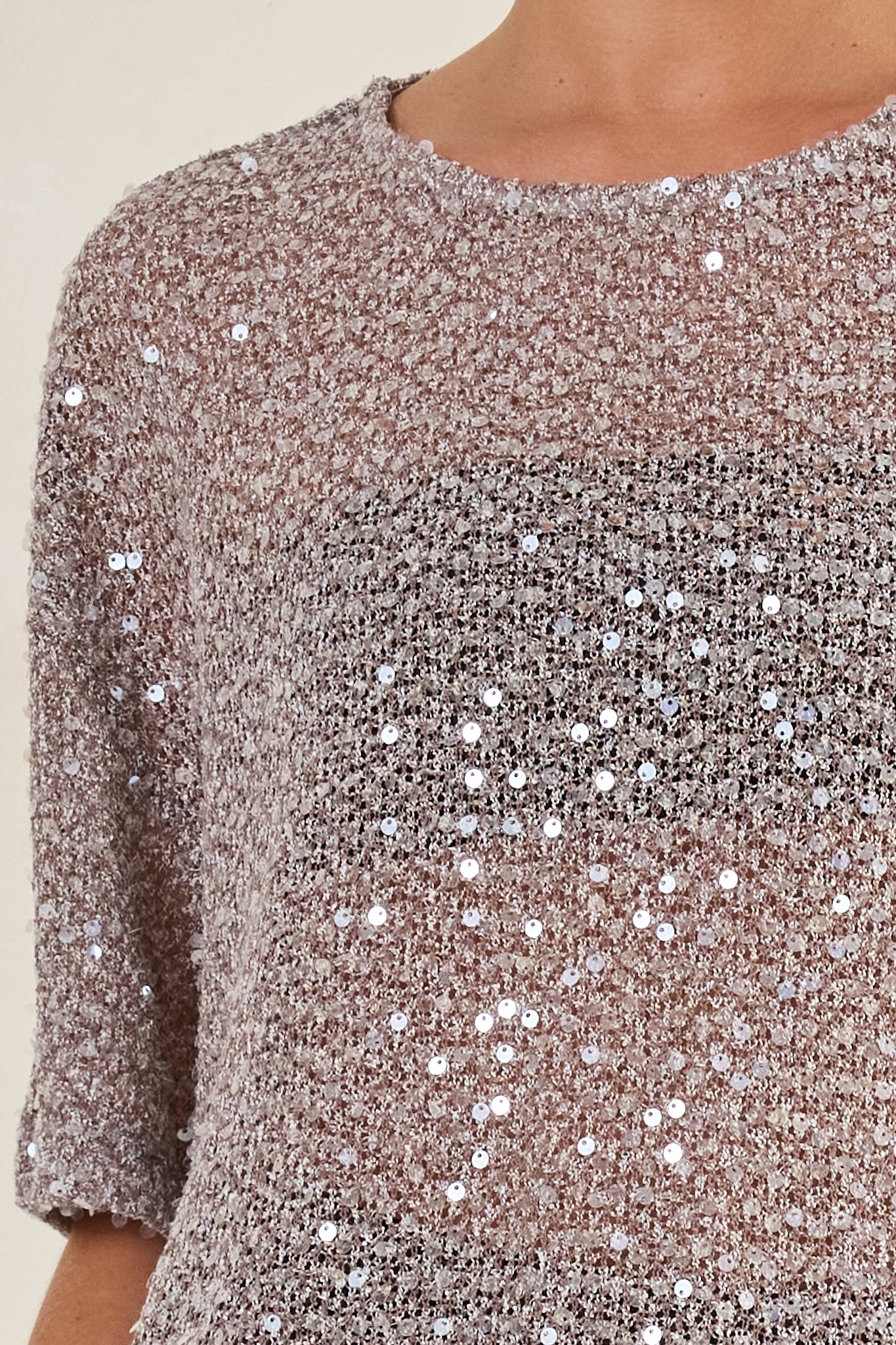 Micah Sequin Knit Tee (Dusty Mauve) - Image 4