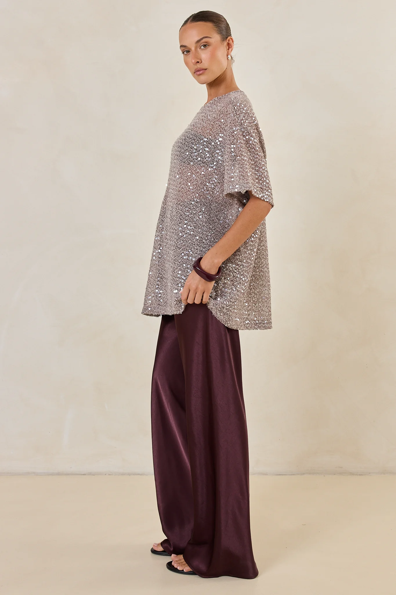 Micah Sequin Knit Tee (Dusty Mauve) - Image 5