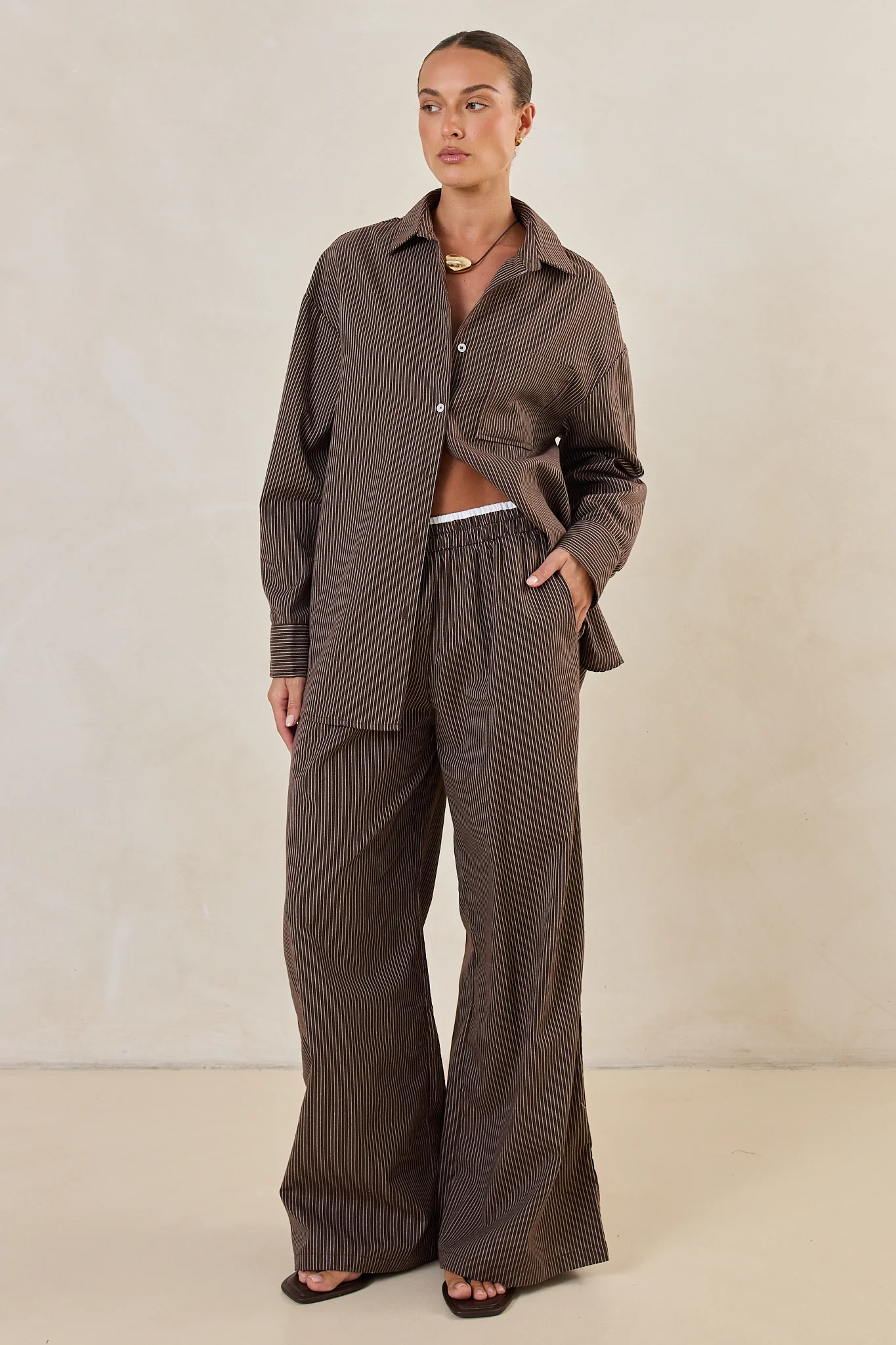 Miller Shirt (Choc Pinstripe) - Image 4