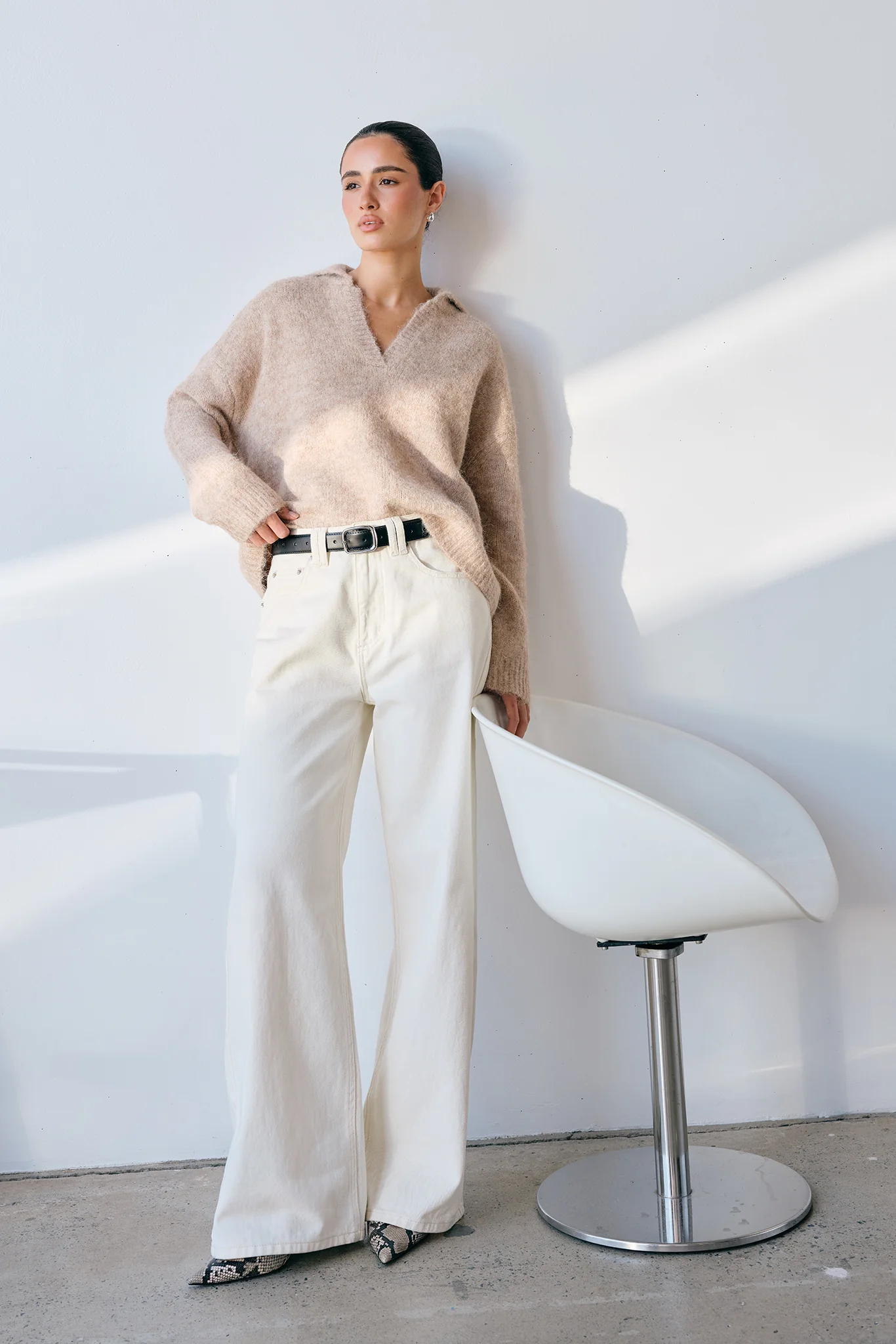 Morgan Knit Jumper (Taupe) - Image 3