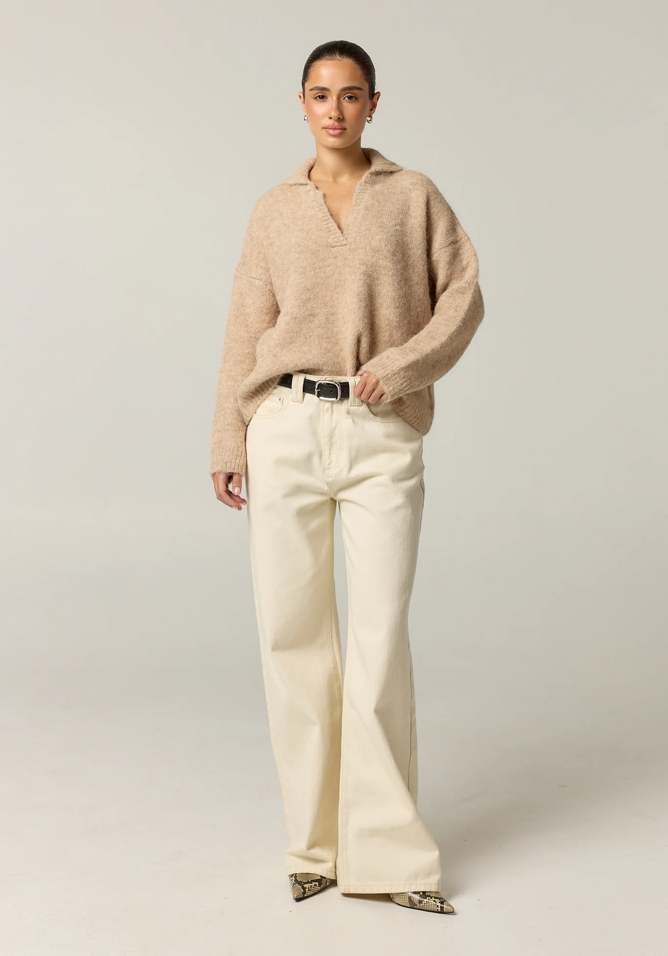 Morgan Knit Jumper (Taupe) - Image 4